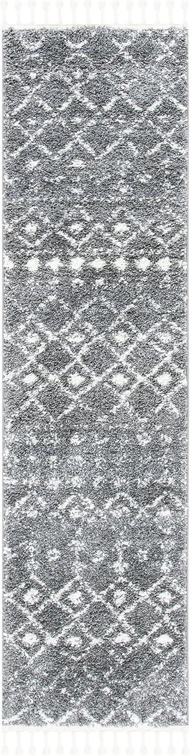 image:imageSAFAVIEH Area Rug 8x10 Berber Fringe Shag Collection Large Cream amp Dark Grey Moroccan Design NonShedding amp Easy Cleaning Thick Pile Ideal for Living Room Bedroom Dining Space BFG516AGreyIvory