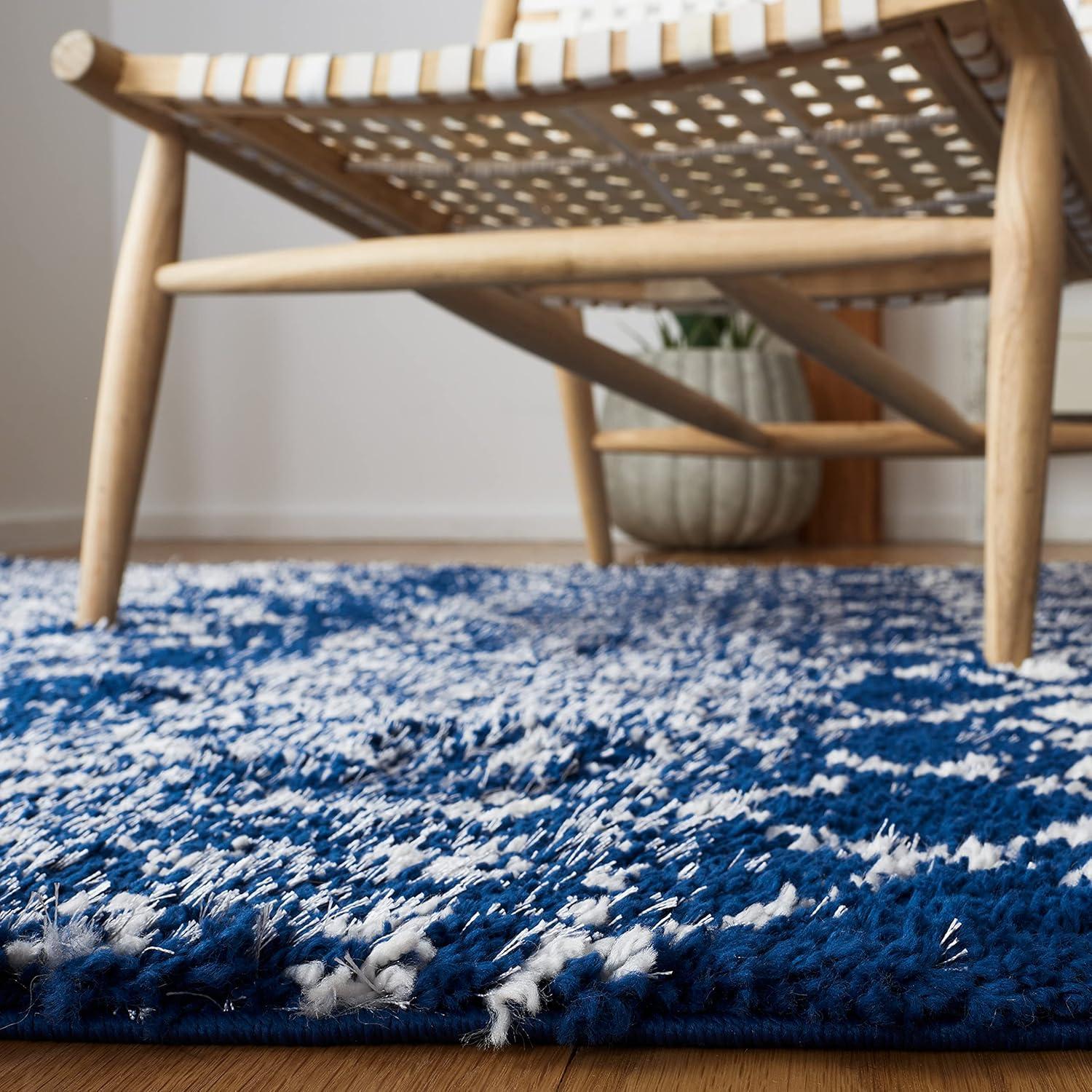 image:imageSAFAVIEH Area Rug 8x10 Berber Fringe Shag Collection Large Cream amp Dark Grey Moroccan Design NonShedding amp Easy Cleaning Thick Pile Ideal for Living Room Bedroom Dining Space BFG516ANavyIvory