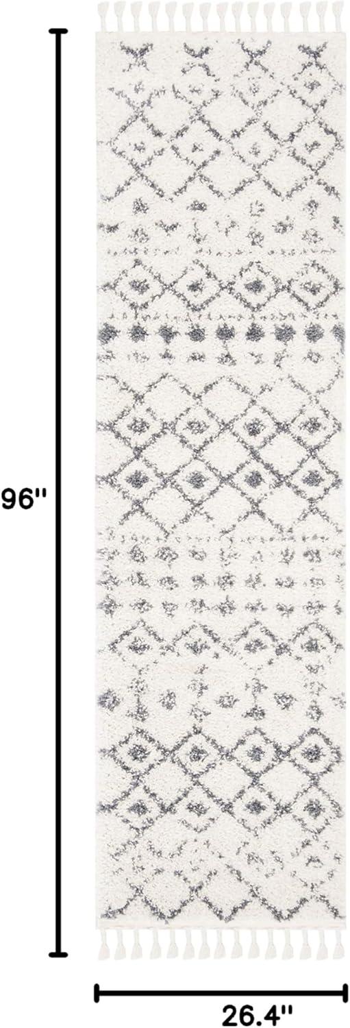 image:imageSAFAVIEH Area Rug 8x10 Berber Fringe Shag Collection Large Cream amp Dark Grey Moroccan Design NonShedding amp Easy Cleaning Thick Pile Ideal for Living Room Bedroom Dining Space BFG516ACreamDark Grey