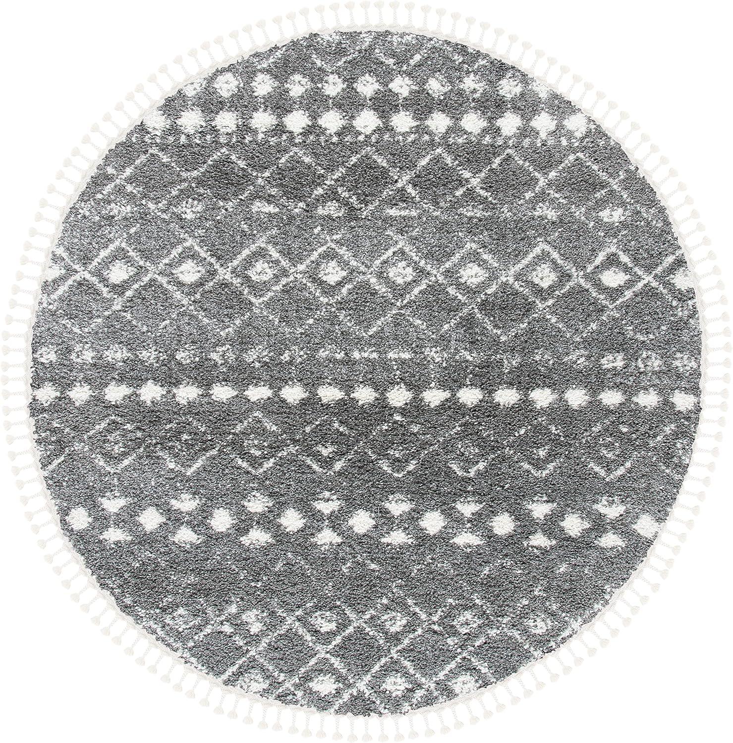 image:imageSAFAVIEH Area Rug 8x10 Berber Fringe Shag Collection Large Cream amp Dark Grey Moroccan Design NonShedding amp Easy Cleaning Thick Pile Ideal for Living Room Bedroom Dining Space BFG516AGreyIvory