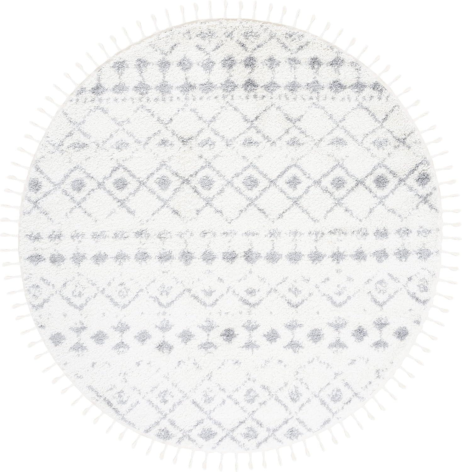image:imageSAFAVIEH Area Rug 8x10 Berber Fringe Shag Collection Large Cream amp Dark Grey Moroccan Design NonShedding amp Easy Cleaning Thick Pile Ideal for Living Room Bedroom Dining Space BFG516AIvoryGrey