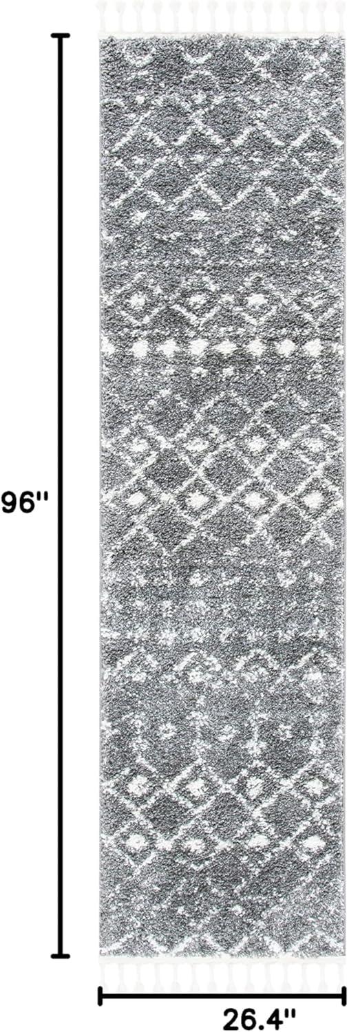image:imageSAFAVIEH Area Rug 8x10 Berber Fringe Shag Collection Large Cream amp Dark Grey Moroccan Design NonShedding amp Easy Cleaning Thick Pile Ideal for Living Room Bedroom Dining Space BFG516AGreyIvory