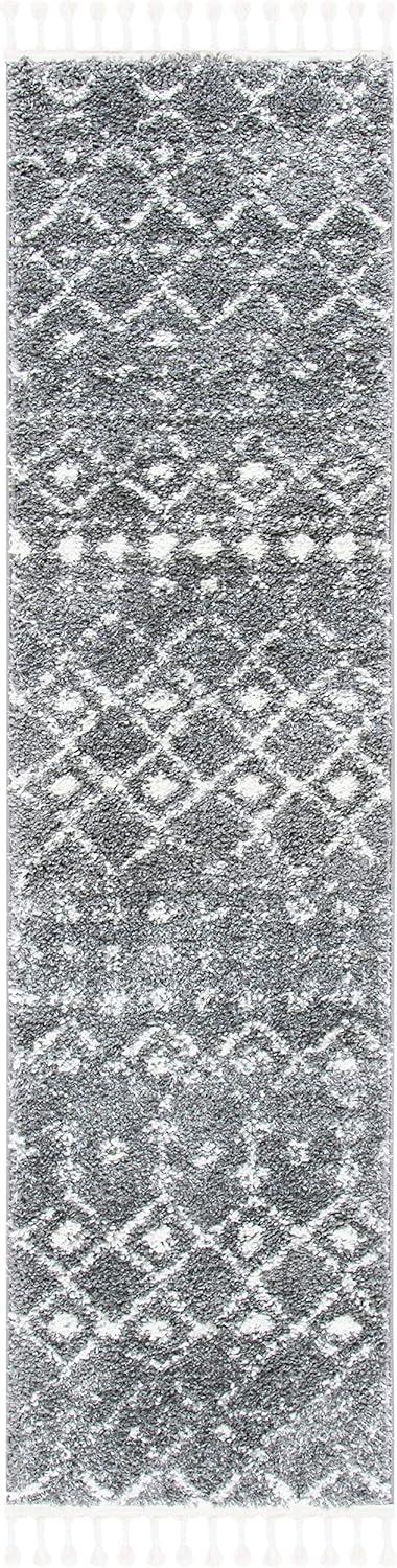 image:imageSAFAVIEH Area Rug 8x10 Berber Fringe Shag Collection Large Cream amp Dark Grey Moroccan Design NonShedding amp Easy Cleaning Thick Pile Ideal for Living Room Bedroom Dining Space BFG516AGreyIvory