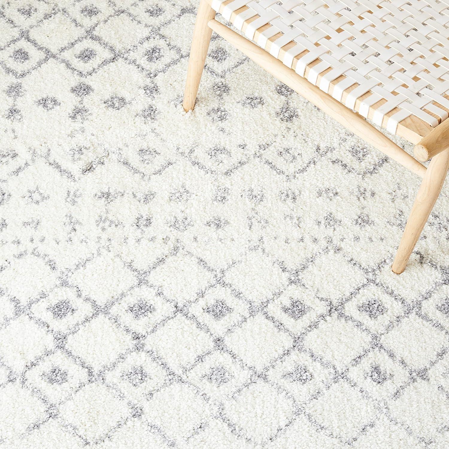 image:imageSAFAVIEH Area Rug 8x10 Berber Fringe Shag Collection Large Cream amp Dark Grey Moroccan Design NonShedding amp Easy Cleaning Thick Pile Ideal for Living Room Bedroom Dining Space BFG516AIvoryGrey