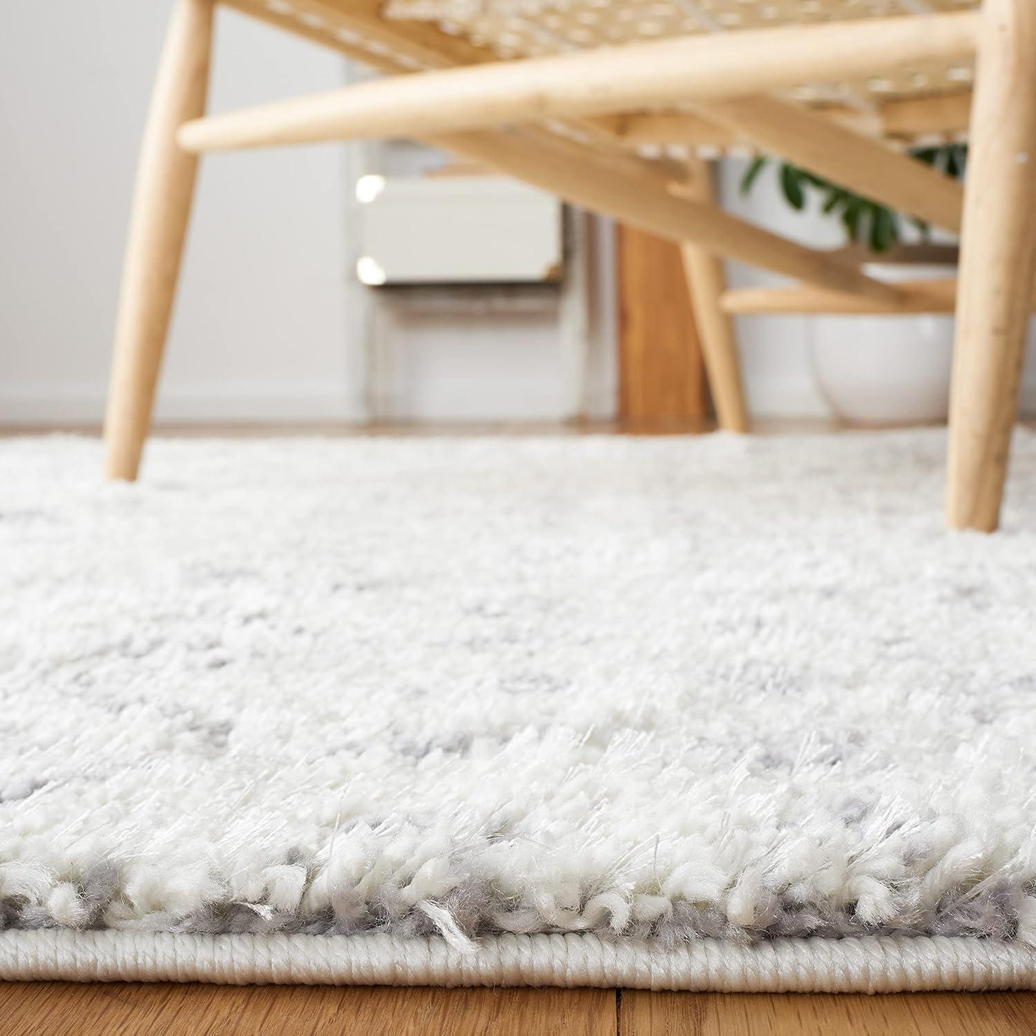 image:imageSAFAVIEH Area Rug 8x10 Berber Fringe Shag Collection Large Cream amp Dark Grey Moroccan Design NonShedding amp Easy Cleaning Thick Pile Ideal for Living Room Bedroom Dining Space BFG516AIvoryGrey