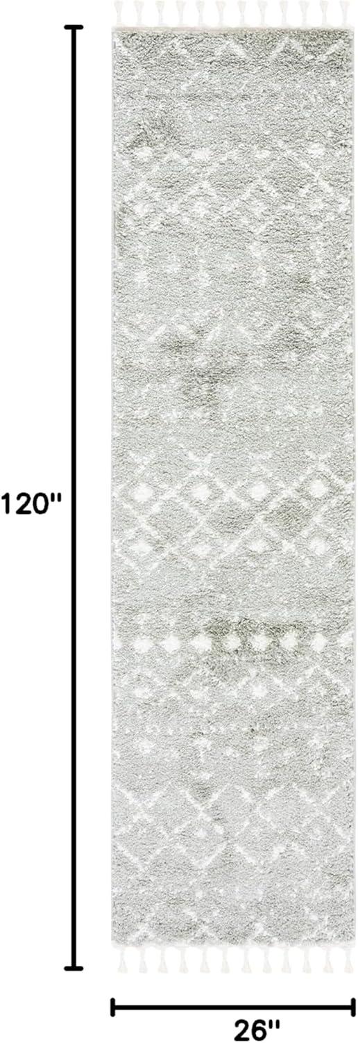 image:imageSAFAVIEH Area Rug 8x10 Berber Fringe Shag Collection Large Cream amp Dark Grey Moroccan Design NonShedding amp Easy Cleaning Thick Pile Ideal for Living Room Bedroom Dining Space BFG516ASageIvory