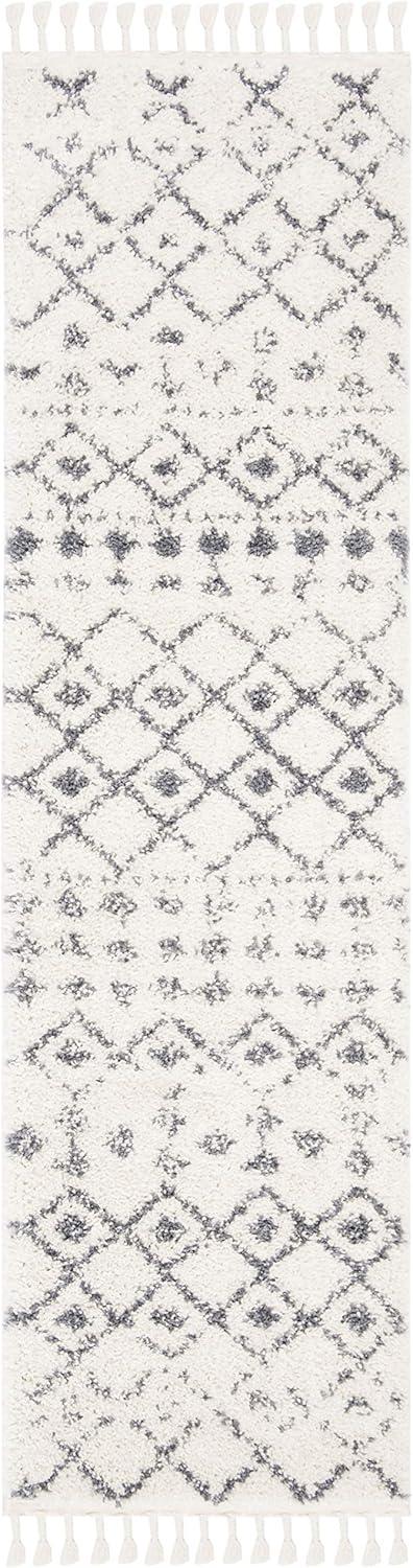 image:imageSAFAVIEH Area Rug 8x10 Berber Fringe Shag Collection Large Cream amp Dark Grey Moroccan Design NonShedding amp Easy Cleaning Thick Pile Ideal for Living Room Bedroom Dining Space BFG516ACreamDark Grey