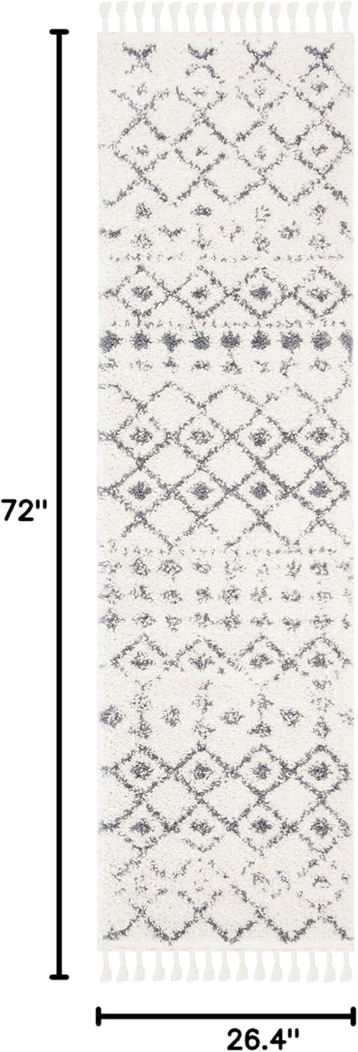 image:imageSAFAVIEH Area Rug 8x10 Berber Fringe Shag Collection Large Cream amp Dark Grey Moroccan Design NonShedding amp Easy Cleaning Thick Pile Ideal for Living Room Bedroom Dining Space BFG516ACreamDark Grey