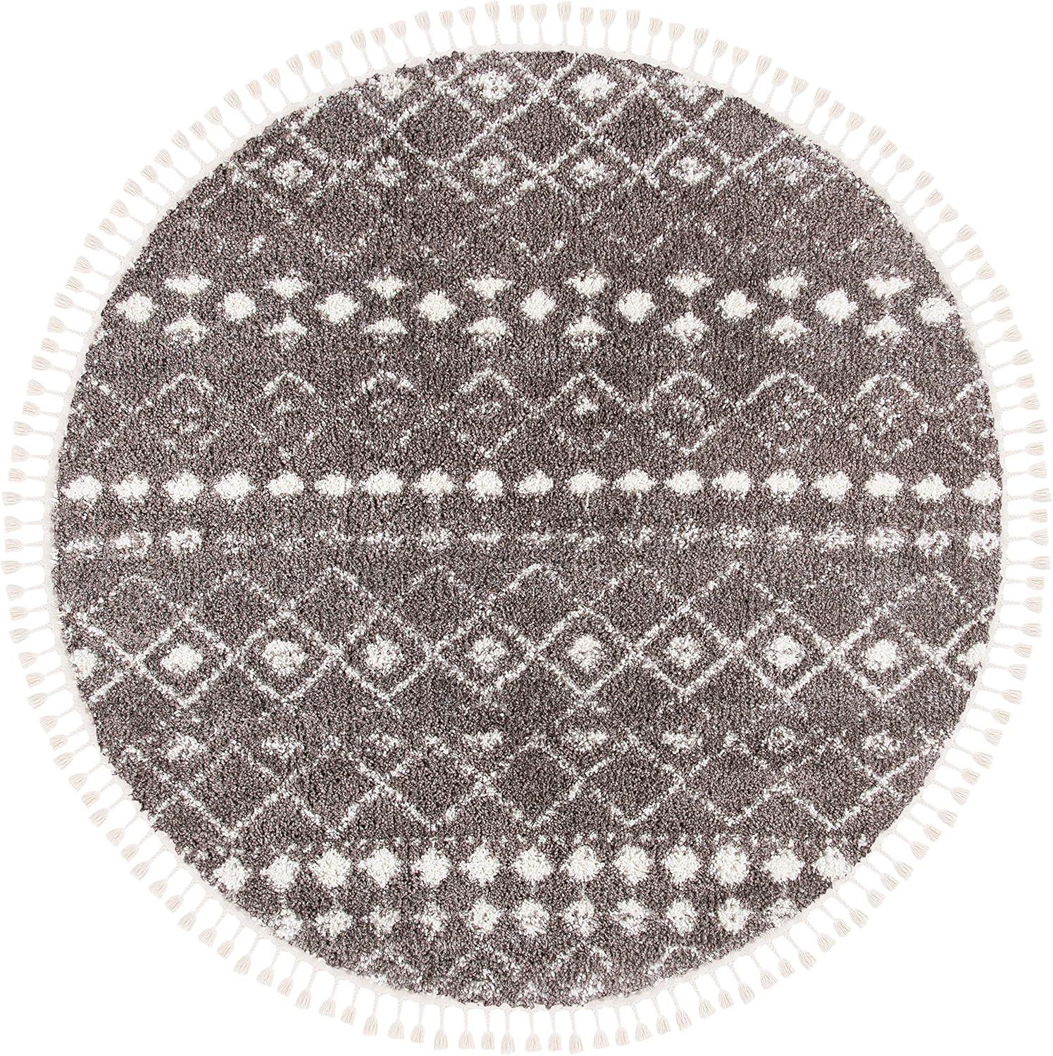 image:imageSAFAVIEH Area Rug 8x10 Berber Fringe Shag Collection Large Cream amp Dark Grey Moroccan Design NonShedding amp Easy Cleaning Thick Pile Ideal for Living Room Bedroom Dining Space BFG516ABrownIvory