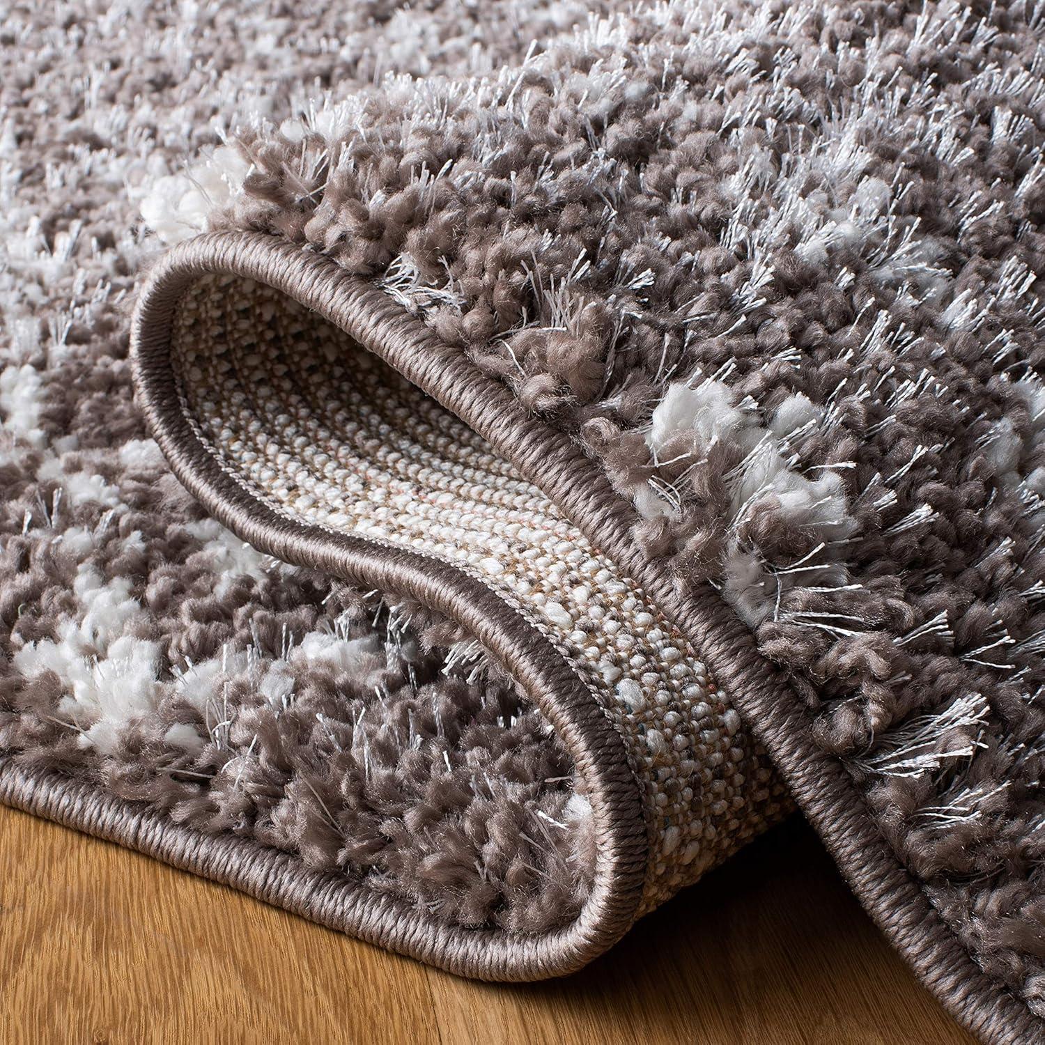image:imageSAFAVIEH Area Rug 8x10 Berber Fringe Shag Collection Large Cream amp Dark Grey Moroccan Design NonShedding amp Easy Cleaning Thick Pile Ideal for Living Room Bedroom Dining Space BFG516ABrownIvory