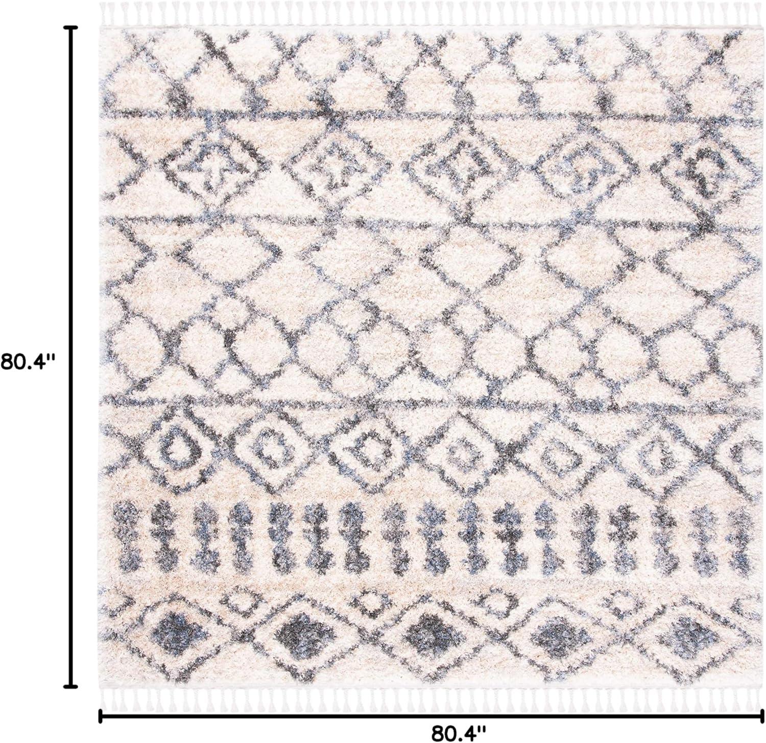 image:imageSAFAVIEH Area Rug 8x10 Berber Fringe Shag Collection Large Cream amp Grey Moroccan Design NonShedding amp Easy Cleaning Plush Thick Pile Ideal for Living Room Bedroom Dining Space BFG626ACreamGrey