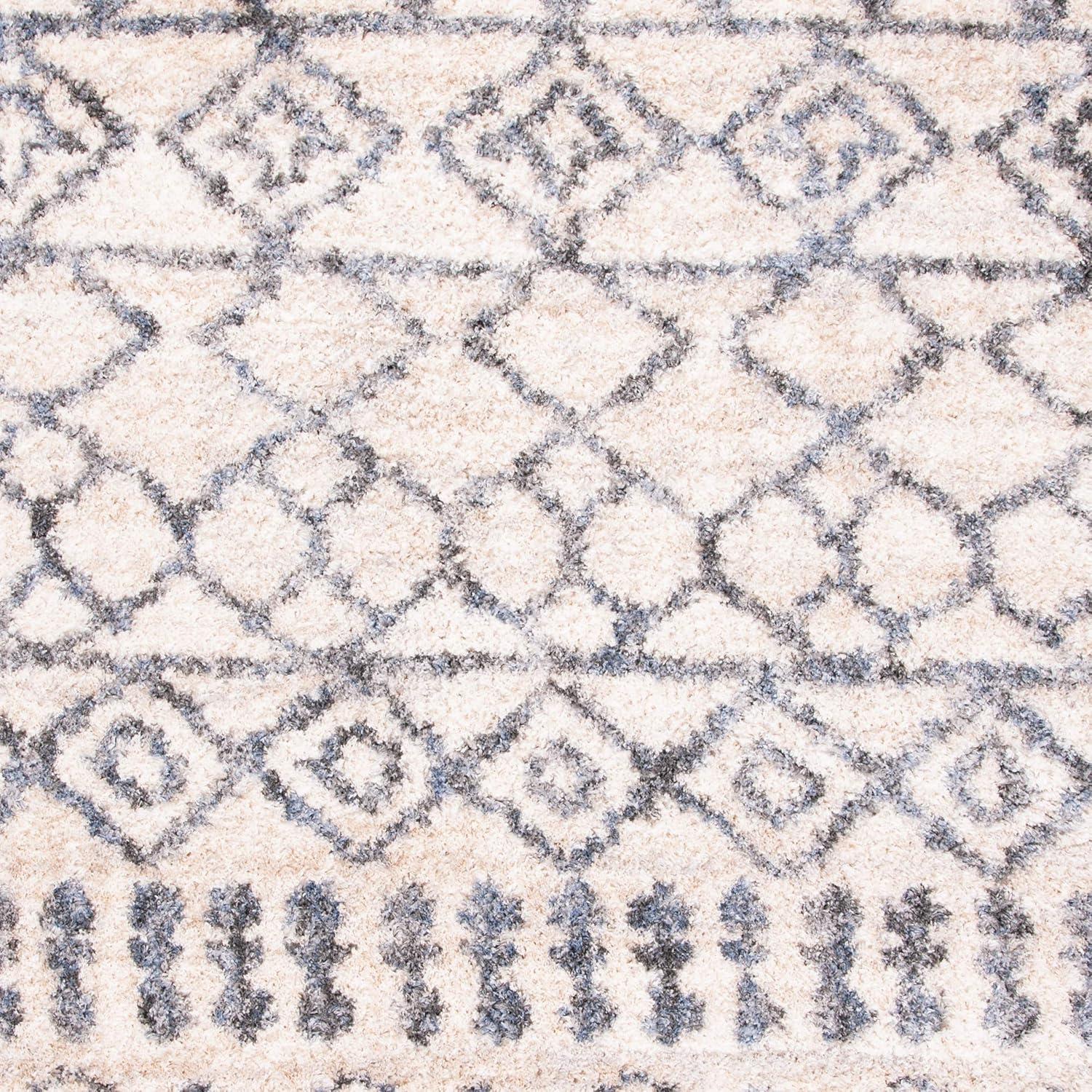 image:imageSAFAVIEH Area Rug 8x10 Berber Fringe Shag Collection Large Cream amp Grey Moroccan Design NonShedding amp Easy Cleaning Plush Thick Pile Ideal for Living Room Bedroom Dining Space BFG626ACreamGrey