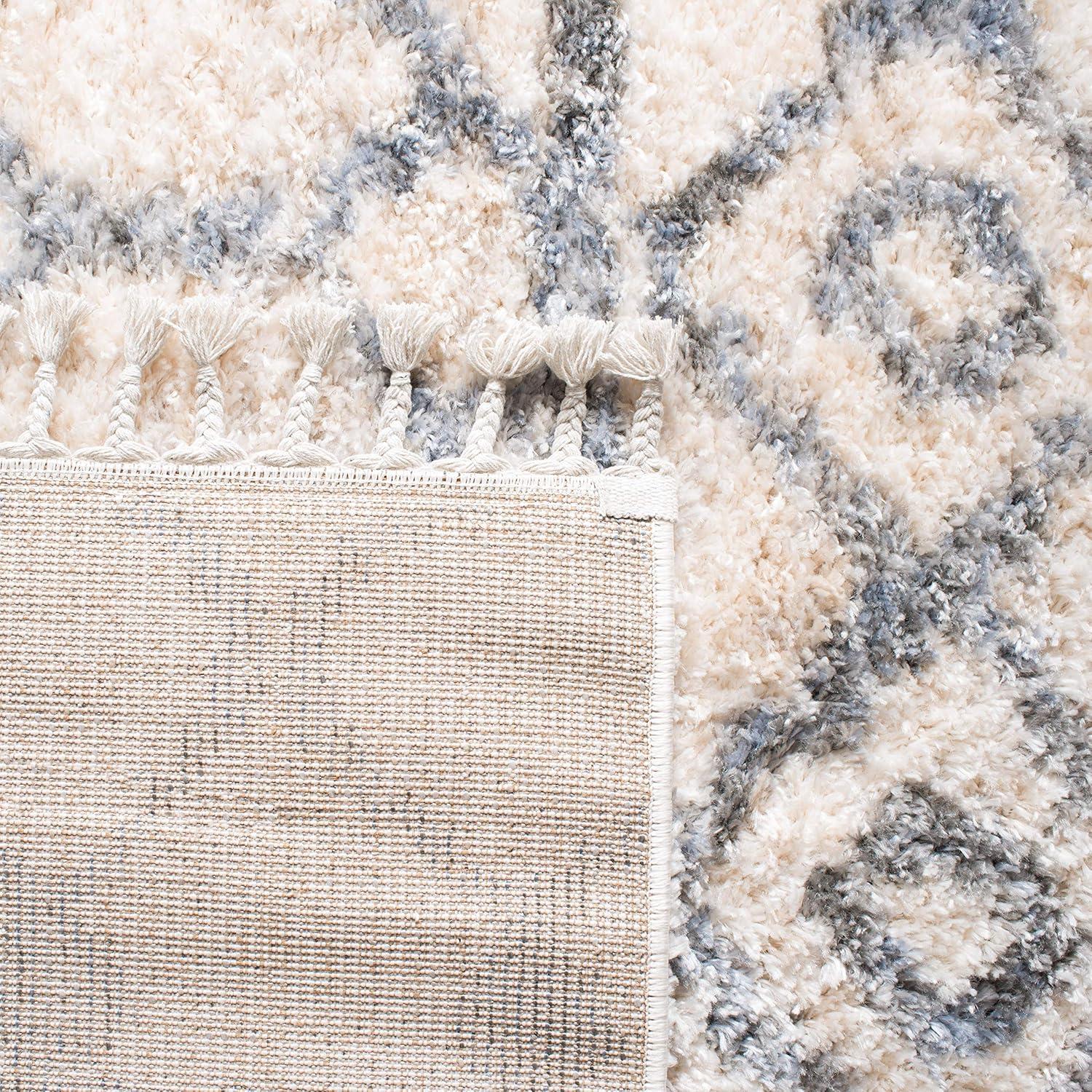 image:imageSAFAVIEH Area Rug 8x10 Berber Fringe Shag Collection Large Cream amp Grey Moroccan Design NonShedding amp Easy Cleaning Plush Thick Pile Ideal for Living Room Bedroom Dining Space BFG626ACreamGrey