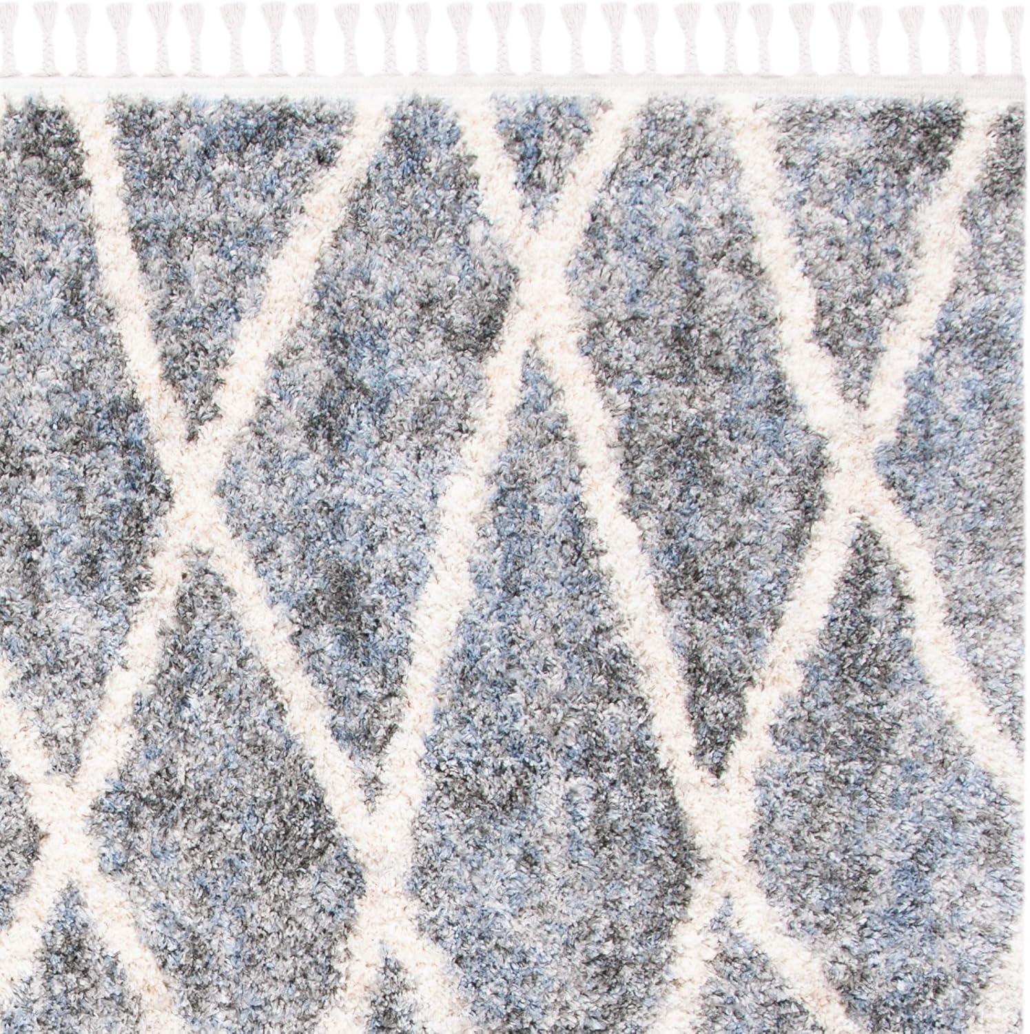 image:imageSAFAVIEH Area Rug 8x10 Berber Fringe Shag Collection Large Creme amp Black Moroccan Design NonShedding amp Easy Cleaning Plush Thick Pile Ideal for Living Room Bedroom Dining Space BFG628BDark GreyCream