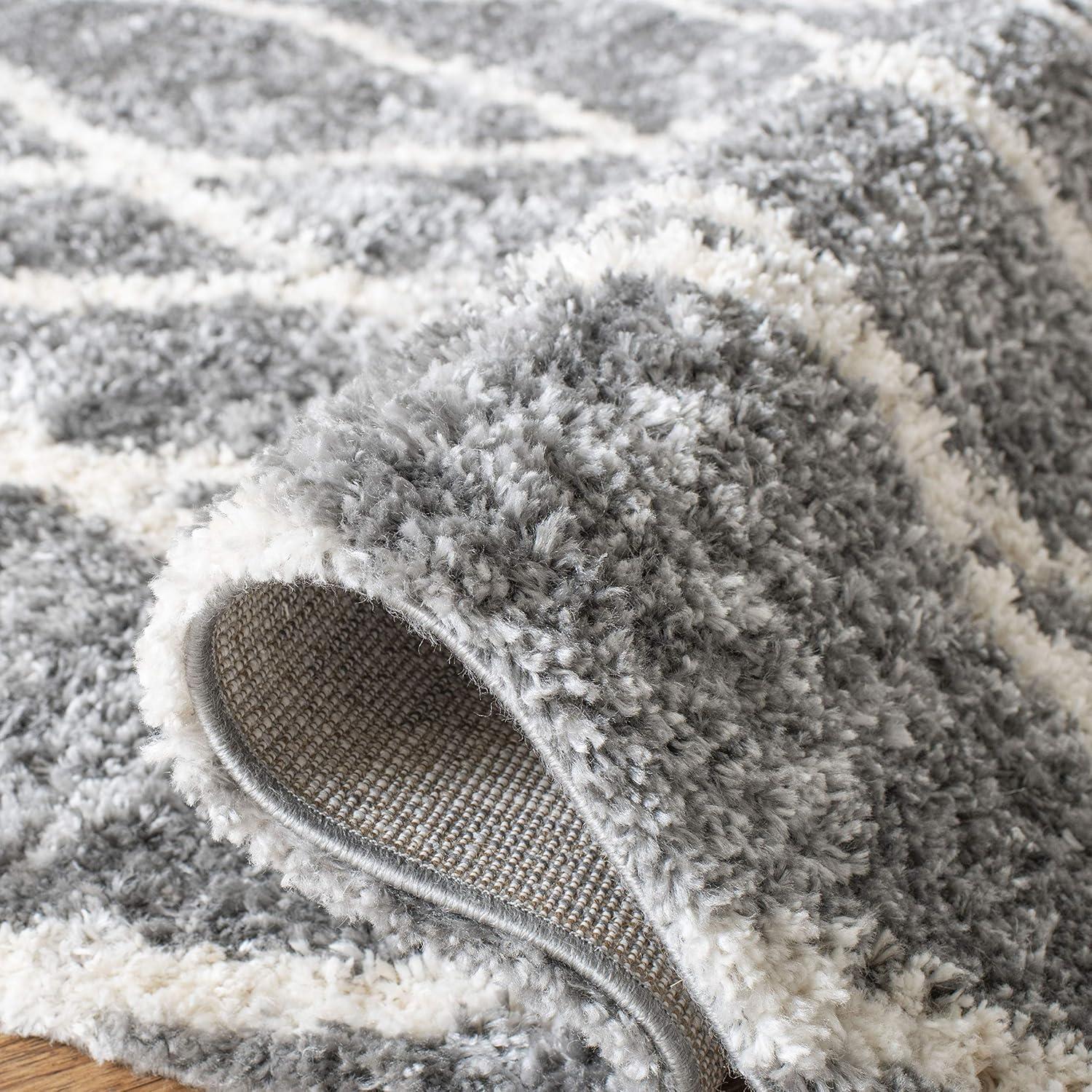 image:imageSAFAVIEH Area Rug 8x10 Berber Fringe Shag Collection Large Creme amp Black Moroccan Design NonShedding amp Easy Cleaning Plush Thick Pile Ideal for Living Room Bedroom Dining Space BFG628BGreyCream