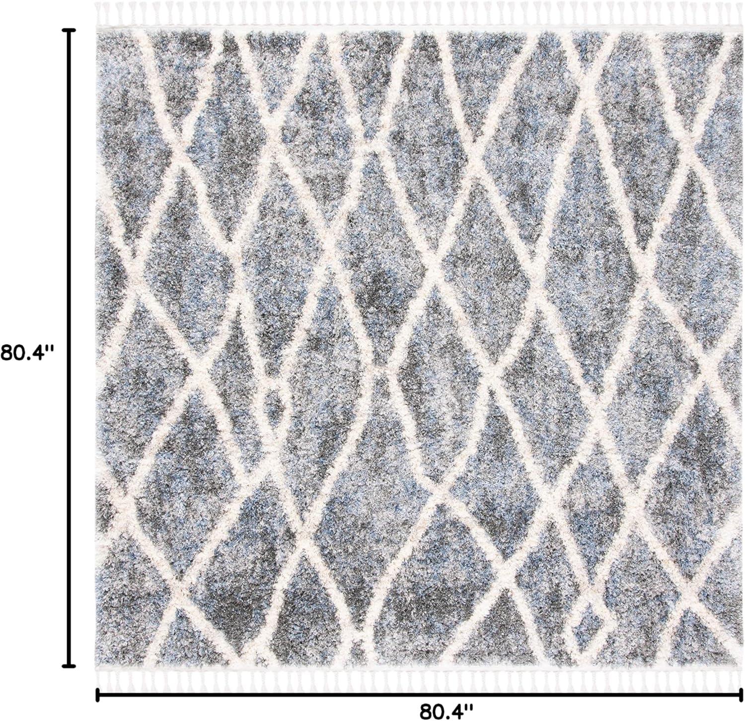 image:imageSAFAVIEH Area Rug 8x10 Berber Fringe Shag Collection Large Creme amp Black Moroccan Design NonShedding amp Easy Cleaning Plush Thick Pile Ideal for Living Room Bedroom Dining Space BFG628BDark GreyCream