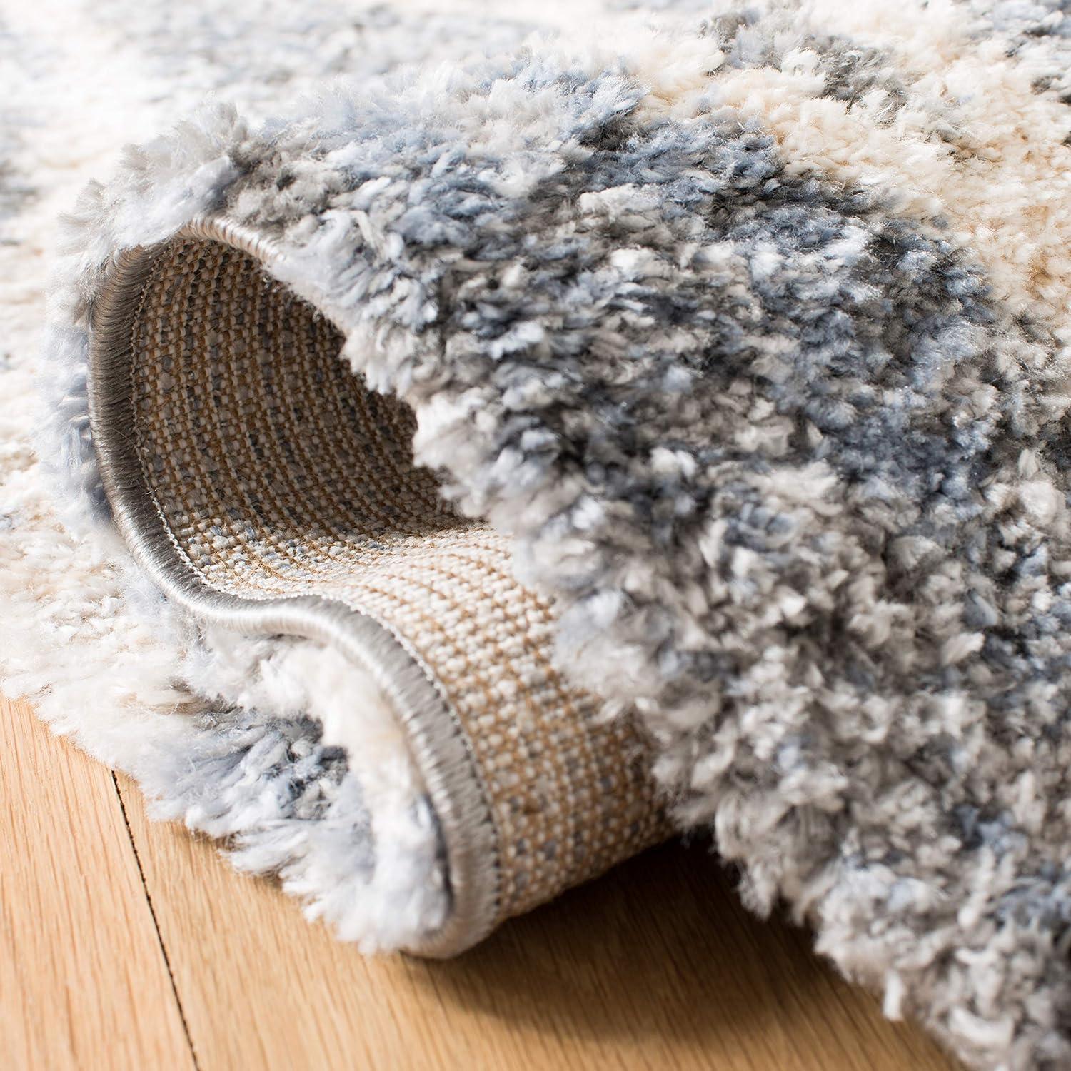 image:imageSAFAVIEH Area Rug 8x10 Berber Fringe Shag Collection Large Creme amp Black Moroccan Design NonShedding amp Easy Cleaning Plush Thick Pile Ideal for Living Room Bedroom Dining Space BFG628BDark GreyCream