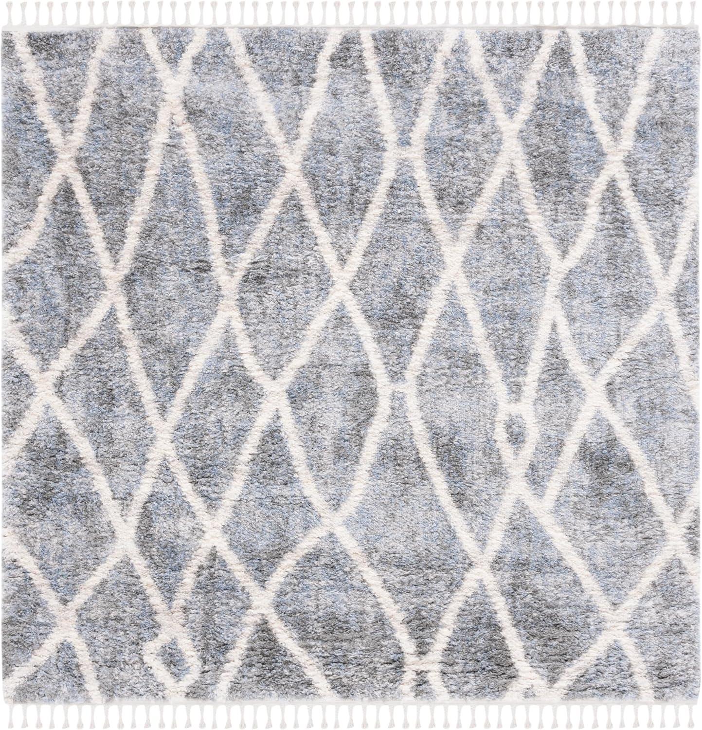 image:imageSAFAVIEH Area Rug 8x10 Berber Fringe Shag Collection Large Creme amp Black Moroccan Design NonShedding amp Easy Cleaning Plush Thick Pile Ideal for Living Room Bedroom Dining Space BFG628BDark GreyCream