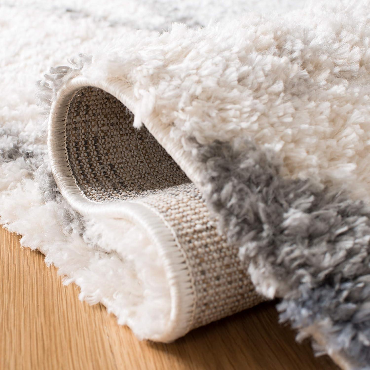 image:imageSAFAVIEH Area Rug 8x10 Berber Fringe Shag Collection Large Creme amp Black Moroccan Design NonShedding amp Easy Cleaning Plush Thick Pile Ideal for Living Room Bedroom Dining Space BFG628BCreamBlue