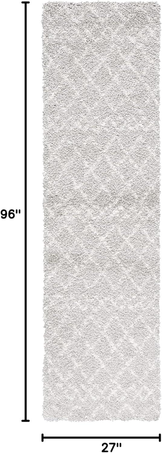 image:imageSAFAVIEH Area Rug 8x10 Berber Shag Collection Large Navy amp Ivory Moroccan Design NonShedding amp Easy Cleaning Plush Thick Pile Ideal for Living Room Bedroom Dining Space BER165NLight GreyCream
