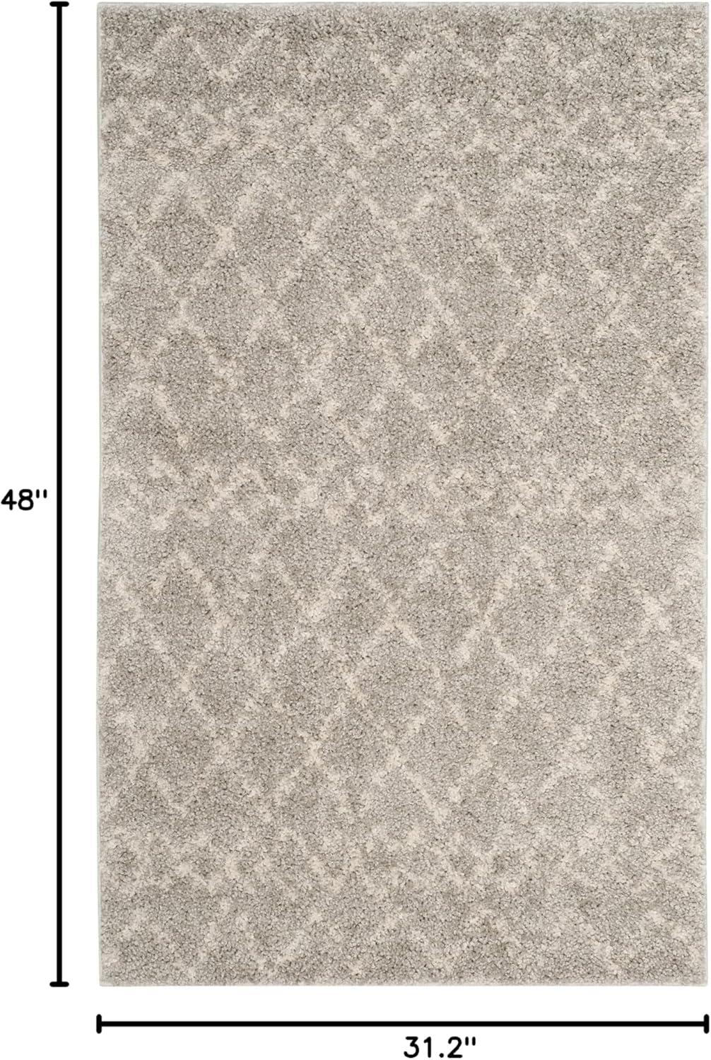 image:imageSAFAVIEH Area Rug 8x10 Berber Shag Collection Large Navy amp Ivory Moroccan Design NonShedding amp Easy Cleaning Plush Thick Pile Ideal for Living Room Bedroom Dining Space BER165NLight GreyCream