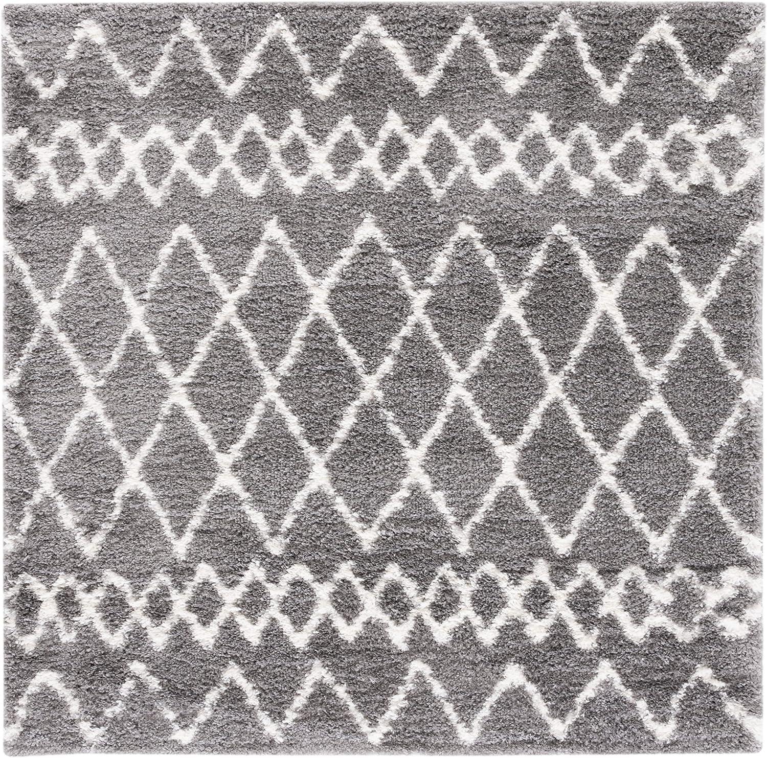 image:imageSAFAVIEH Area Rug 8x10 Berber Shag Collection Large Navy amp Ivory Moroccan Design NonShedding amp Easy Cleaning Plush Thick Pile Ideal for Living Room Bedroom Dining Space BER165NLight GreyCream