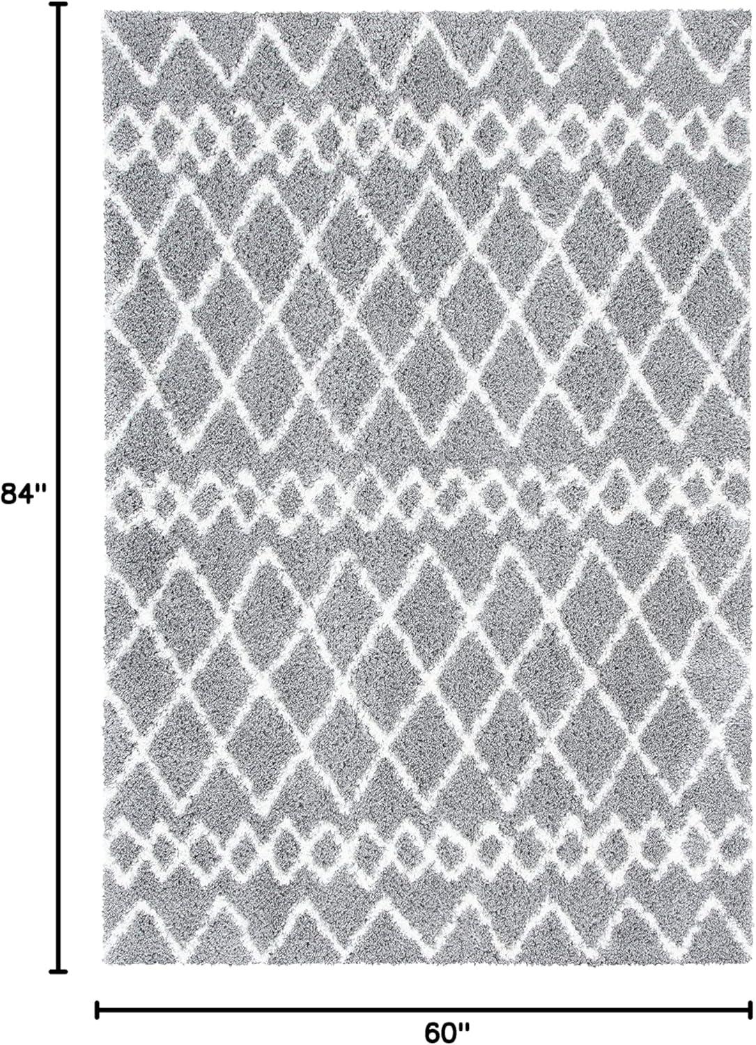 image:imageSAFAVIEH Area Rug 8x10 Berber Shag Collection Large Navy amp Ivory Moroccan Design NonShedding amp Easy Cleaning Plush Thick Pile Ideal for Living Room Bedroom Dining Space BER165NLight GreyCream