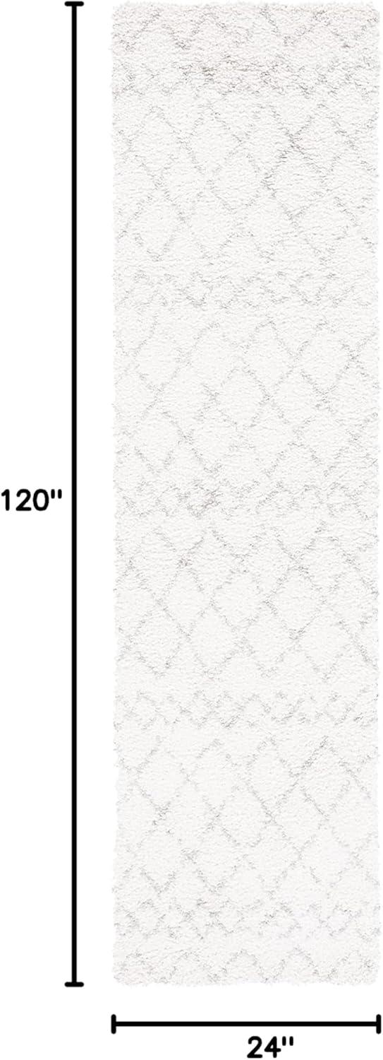 image:imageSAFAVIEH Area Rug 8x10 Berber Shag Collection Large Navy amp Ivory Moroccan Design NonShedding amp Easy Cleaning Plush Thick Pile Ideal for Living Room Bedroom Dining Space BER165NCreamLight Grey