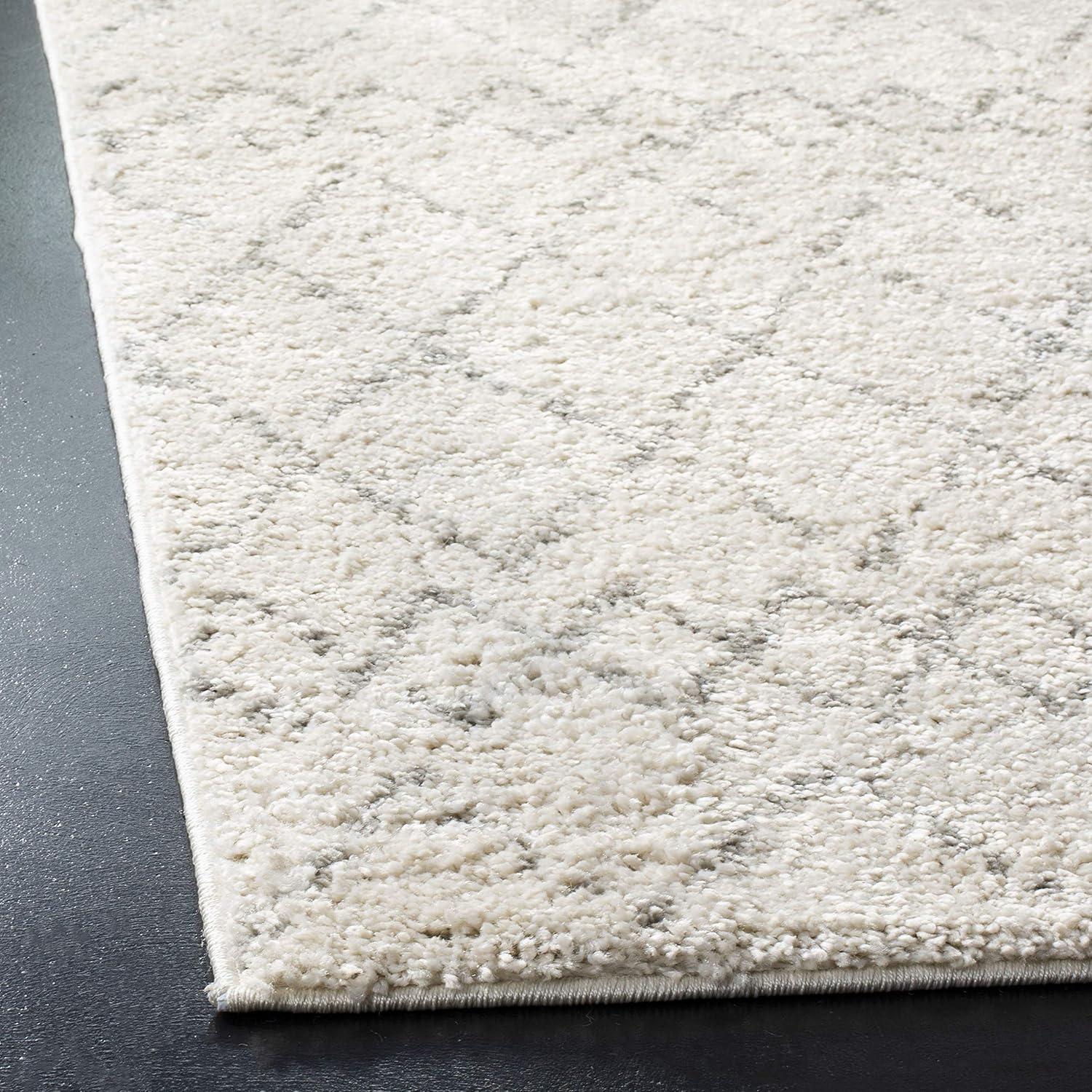 image:imageSAFAVIEH Area Rug 8x10 Berber Shag Collection Large Navy amp Ivory Moroccan Design NonShedding amp Easy Cleaning Plush Thick Pile Ideal for Living Room Bedroom Dining Space BER165NCreamLight Grey