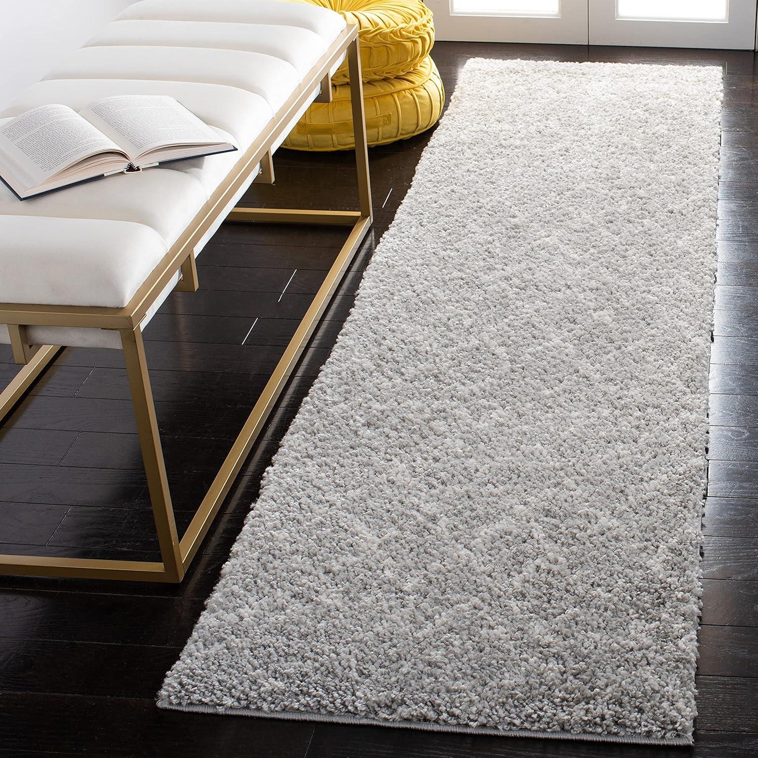 image:imageSAFAVIEH Area Rug 8x10 Berber Shag Collection Large Navy amp Ivory Moroccan Design NonShedding amp Easy Cleaning Plush Thick Pile Ideal for Living Room Bedroom Dining Space BER165NCreamLight Grey