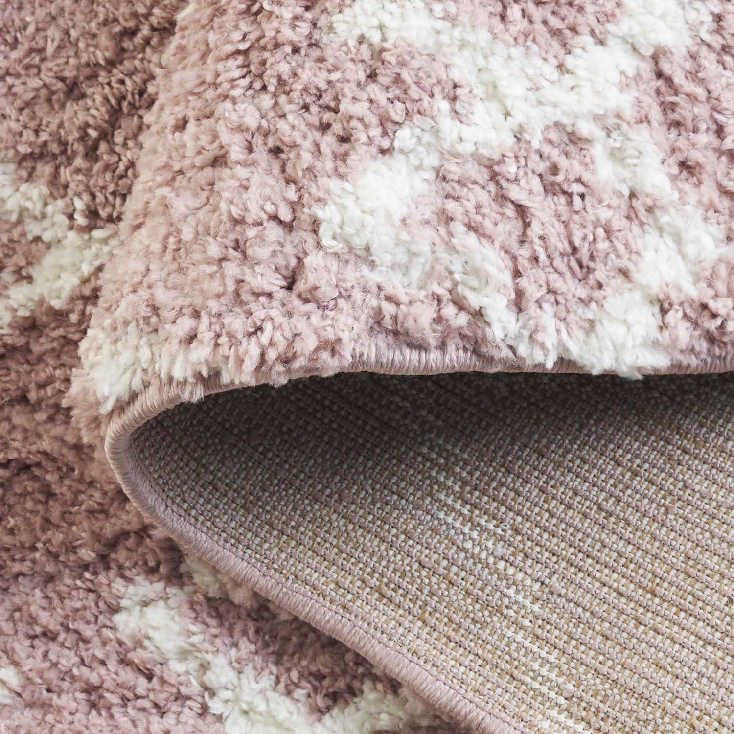 image:imageSAFAVIEH Area Rug 8x10 Berber Shag Collection Large Navy amp Ivory Moroccan Design NonShedding amp Easy Cleaning Plush Thick Pile Ideal for Living Room Bedroom Dining Space BER165NLight RoseIvory
