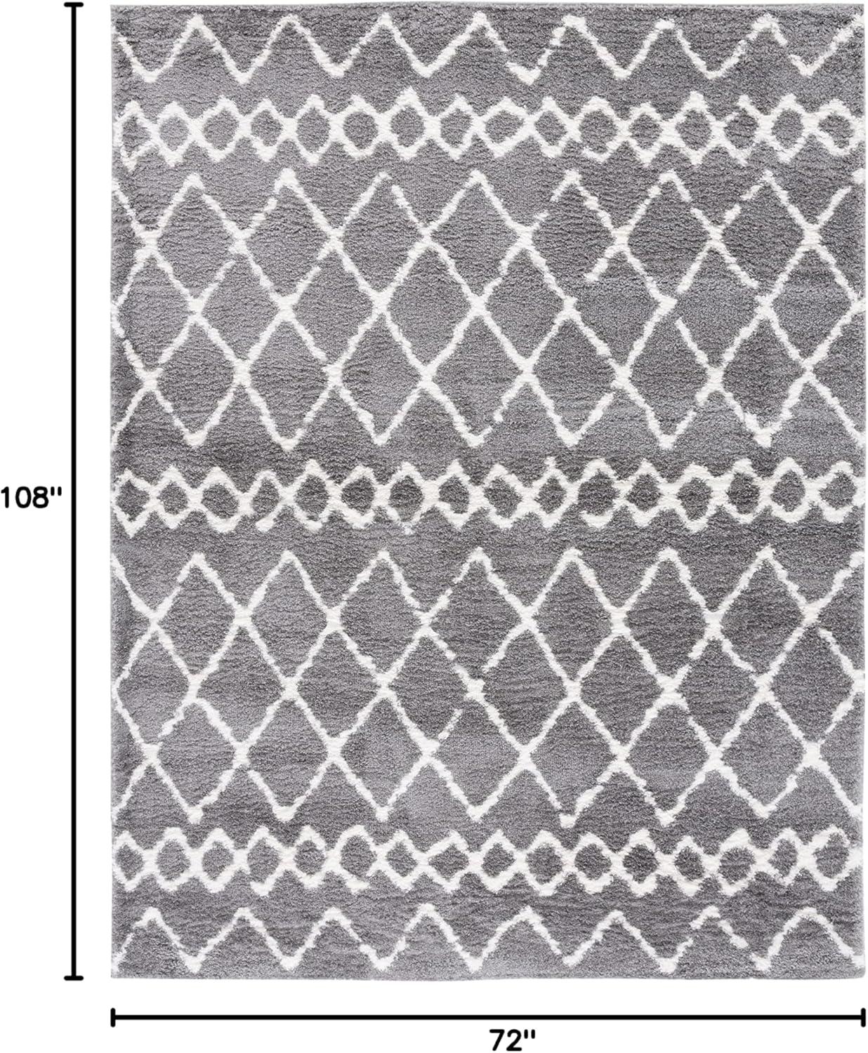 image:imageSAFAVIEH Area Rug 8x10 Berber Shag Collection Large Navy amp Ivory Moroccan Design NonShedding amp Easy Cleaning Plush Thick Pile Ideal for Living Room Bedroom Dining Space BER165NLight GreyCream