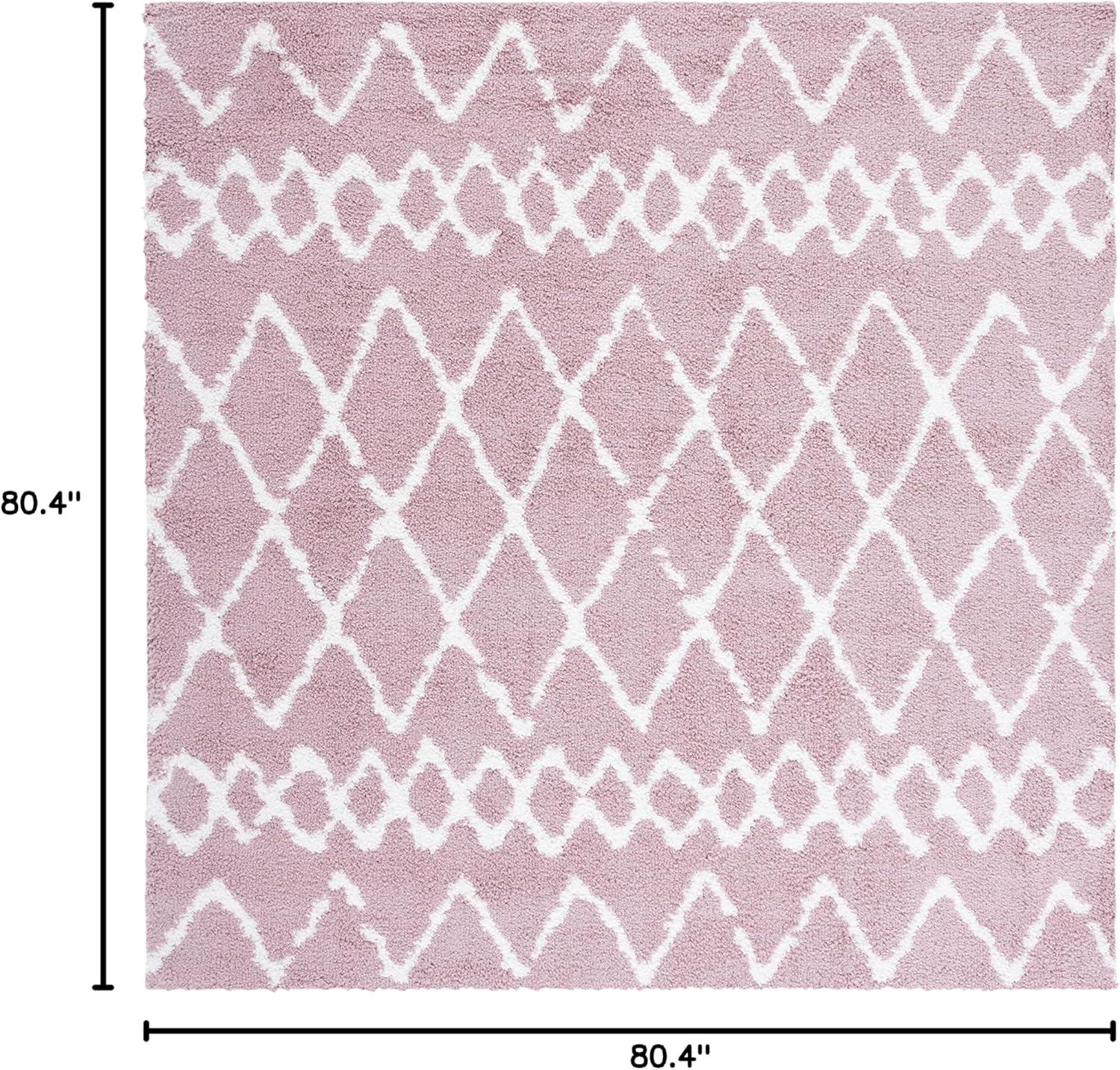 image:imageSAFAVIEH Area Rug 8x10 Berber Shag Collection Large Navy amp Ivory Moroccan Design NonShedding amp Easy Cleaning Plush Thick Pile Ideal for Living Room Bedroom Dining Space BER165NLight RoseIvory
