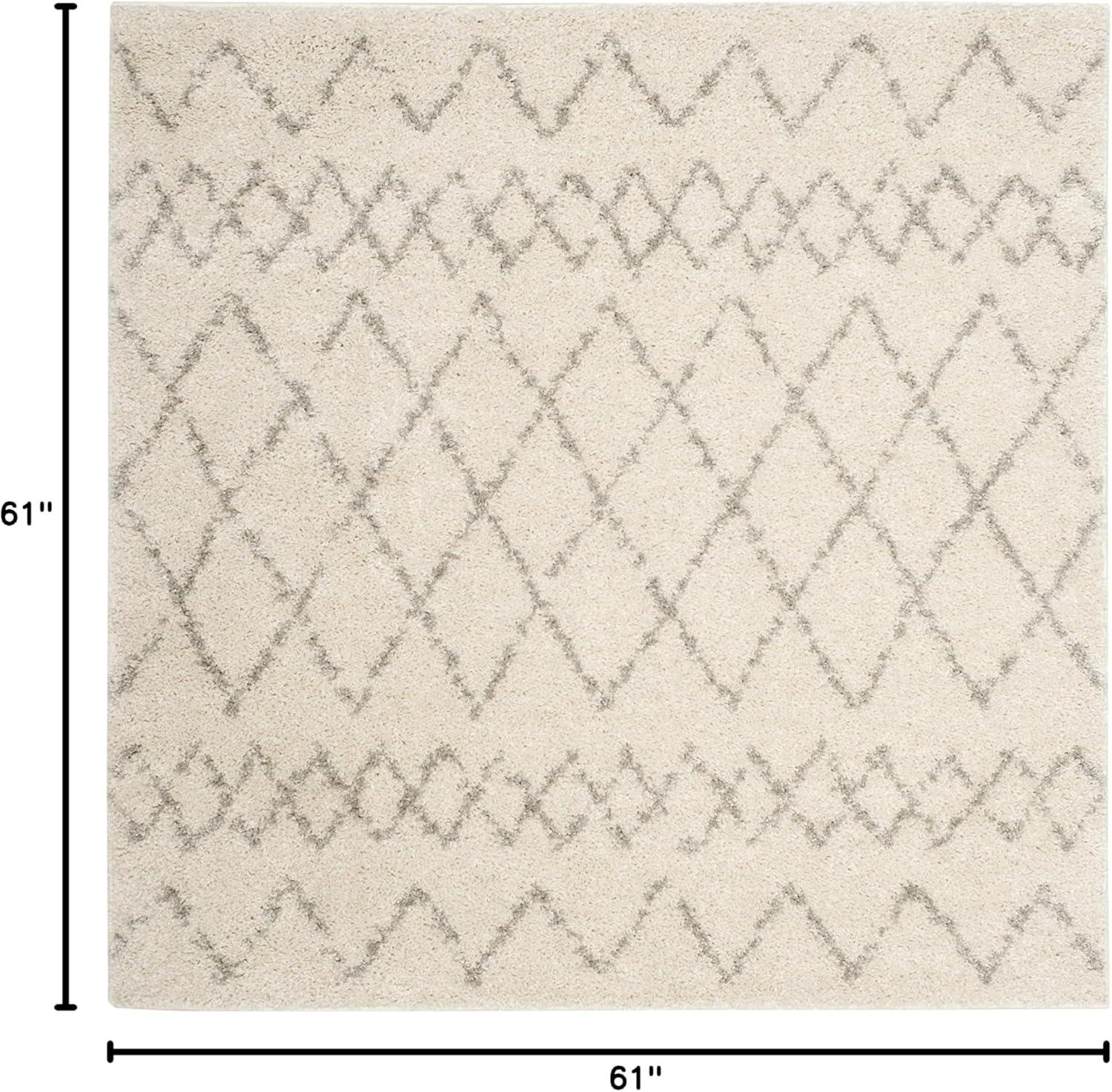 image:imageSAFAVIEH Area Rug 8x10 Berber Shag Collection Large Navy amp Ivory Moroccan Design NonShedding amp Easy Cleaning Plush Thick Pile Ideal for Living Room Bedroom Dining Space BER165NCreamLight Grey