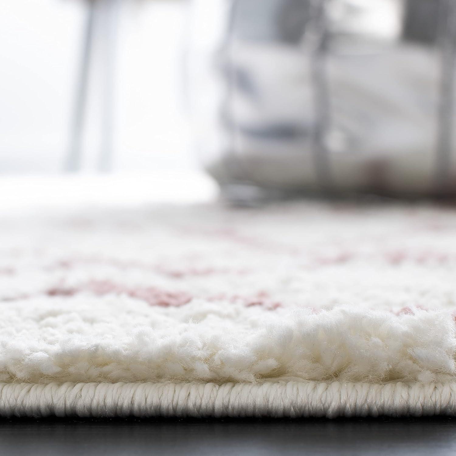 image:imageSAFAVIEH Area Rug 8x10 Berber Shag Collection Large Navy amp Ivory Moroccan Design NonShedding amp Easy Cleaning Plush Thick Pile Ideal for Living Room Bedroom Dining Space BER165NIvoryLight Rose