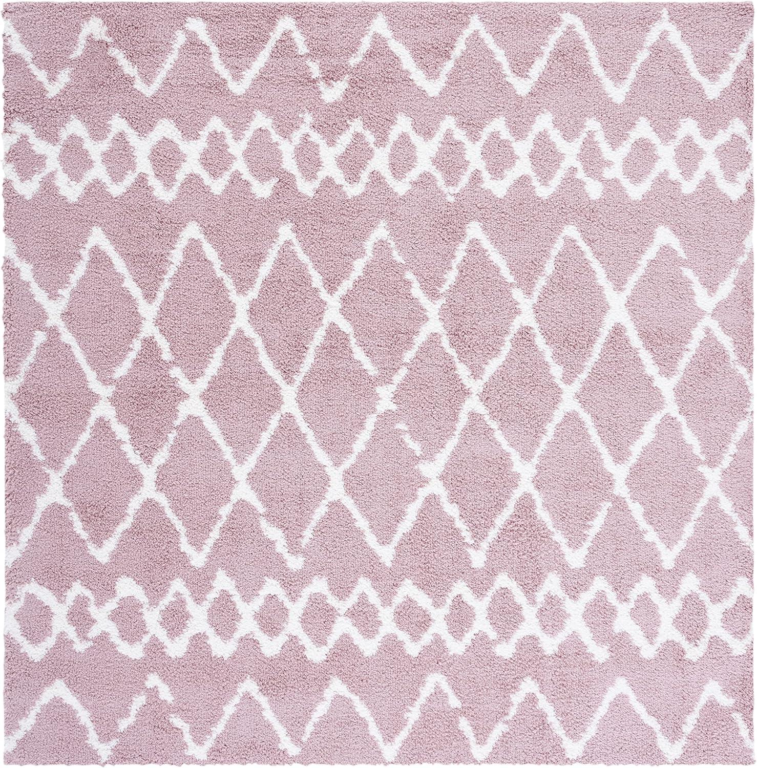 image:imageSAFAVIEH Area Rug 8x10 Berber Shag Collection Large Navy amp Ivory Moroccan Design NonShedding amp Easy Cleaning Plush Thick Pile Ideal for Living Room Bedroom Dining Space BER165NLight RoseIvory