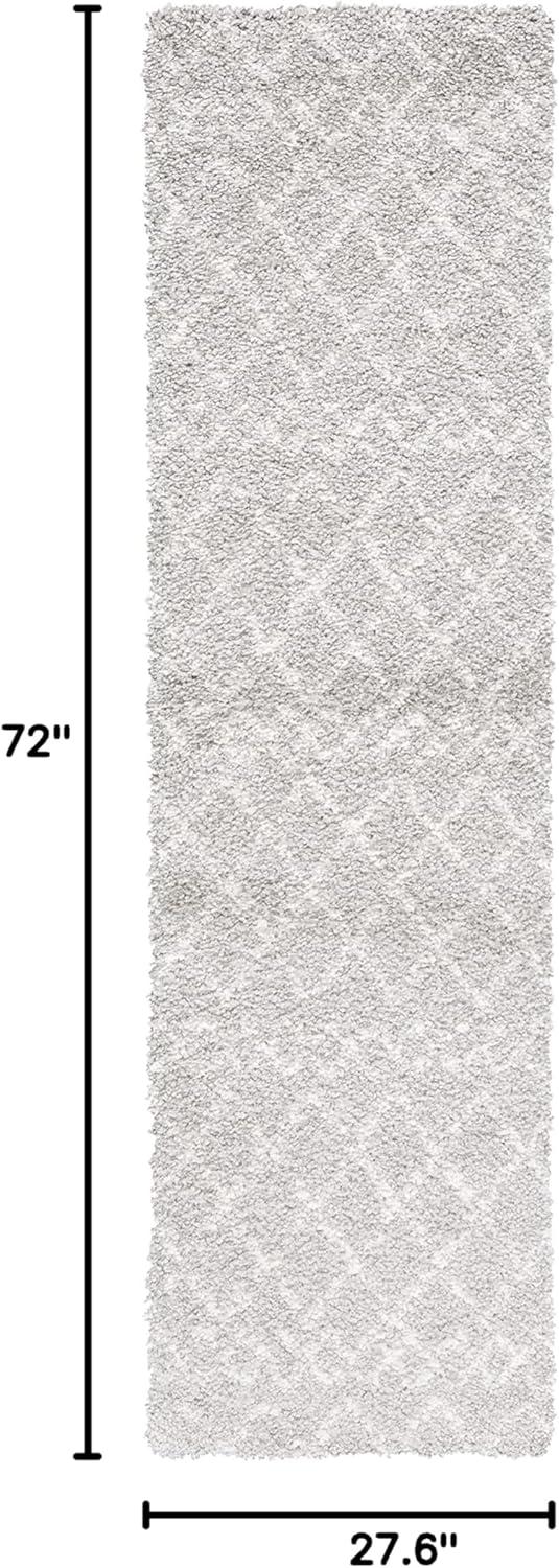 image:imageSAFAVIEH Area Rug 8x10 Berber Shag Collection Large Navy amp Ivory Moroccan Design NonShedding amp Easy Cleaning Plush Thick Pile Ideal for Living Room Bedroom Dining Space BER165NLight GreyCream