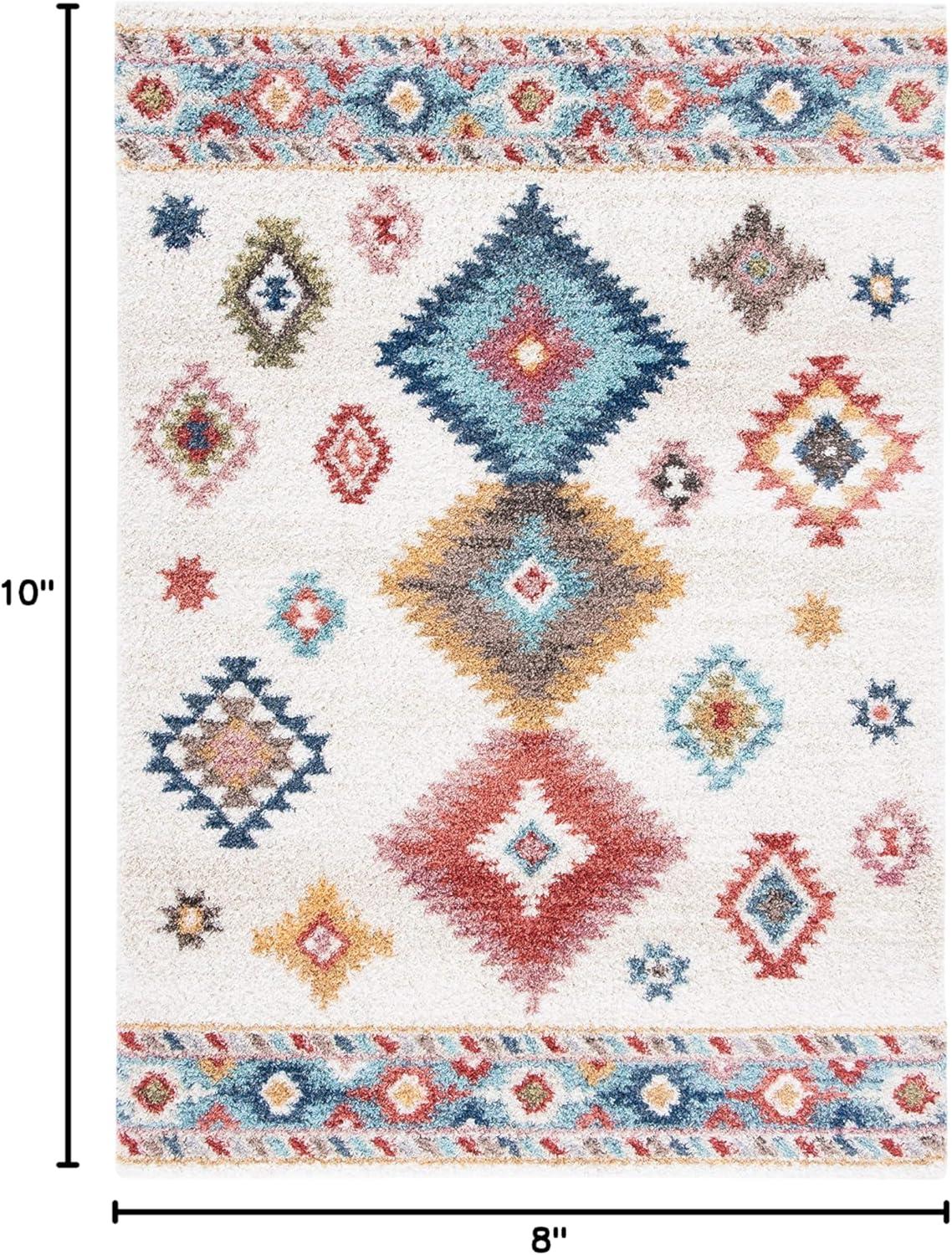 image:imageSAFAVIEH Area Rug 8x10 Calista Shag Collection Large Ivory amp Blue NonShedding amp Easy Cleaning Ultra Plush Thick Pile Ideal for Living Room Bedroom Dining Space CAL142AIvoryBlue