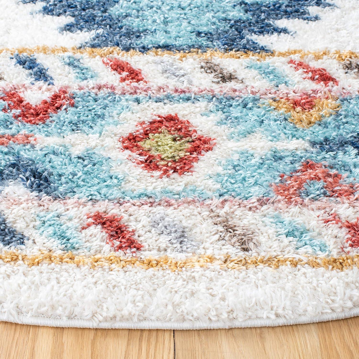 image:imageSAFAVIEH Area Rug 8x10 Calista Shag Collection Large Ivory amp Blue NonShedding amp Easy Cleaning Ultra Plush Thick Pile Ideal for Living Room Bedroom Dining Space CAL142AIvoryBlue