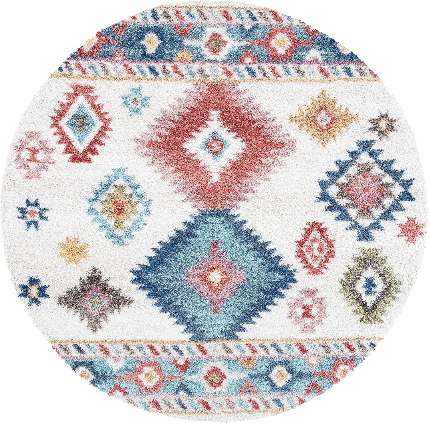 image:imageSAFAVIEH Area Rug 8x10 Calista Shag Collection Large Ivory amp Blue NonShedding amp Easy Cleaning Ultra Plush Thick Pile Ideal for Living Room Bedroom Dining Space CAL142AIvoryBlue