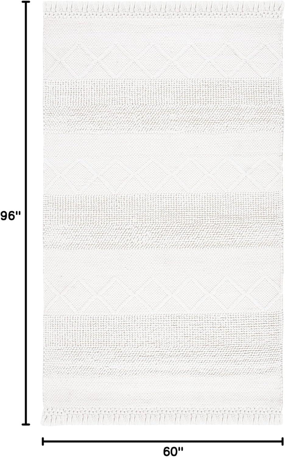 image:imageSAFAVIEH Area Rug 8x10 Casablanca Collection Large Ivory Handmade Boho Tassel Fringe Detail Ideal for Living Room Bedroom Dining Space CSB278AIvory