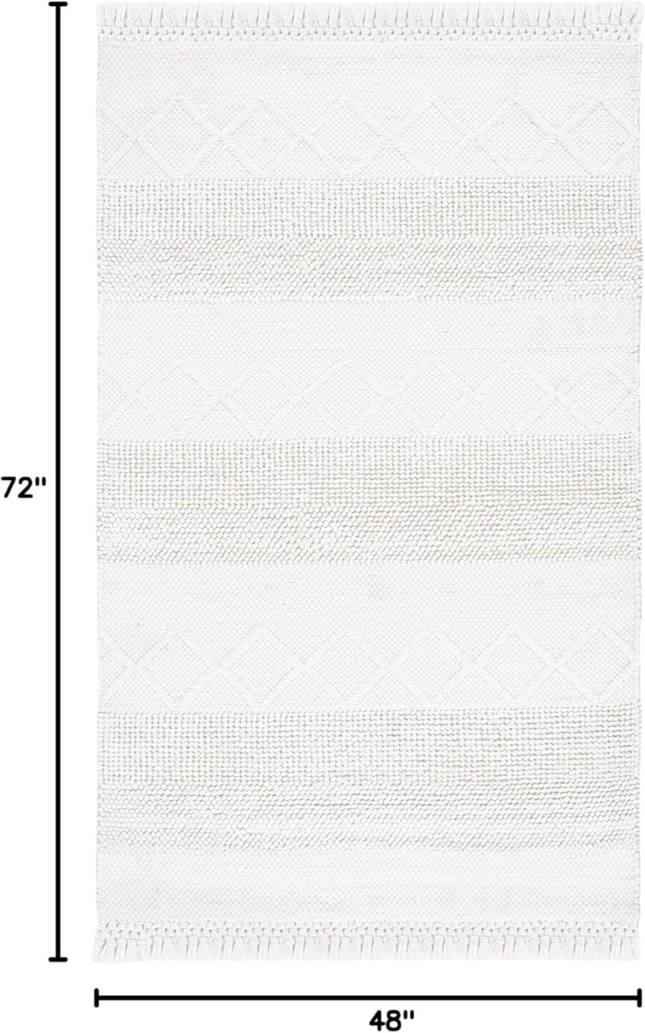 image:imageSAFAVIEH Area Rug 8x10 Casablanca Collection Large Ivory Handmade Boho Tassel Fringe Detail Ideal for Living Room Bedroom Dining Space CSB278AIvory