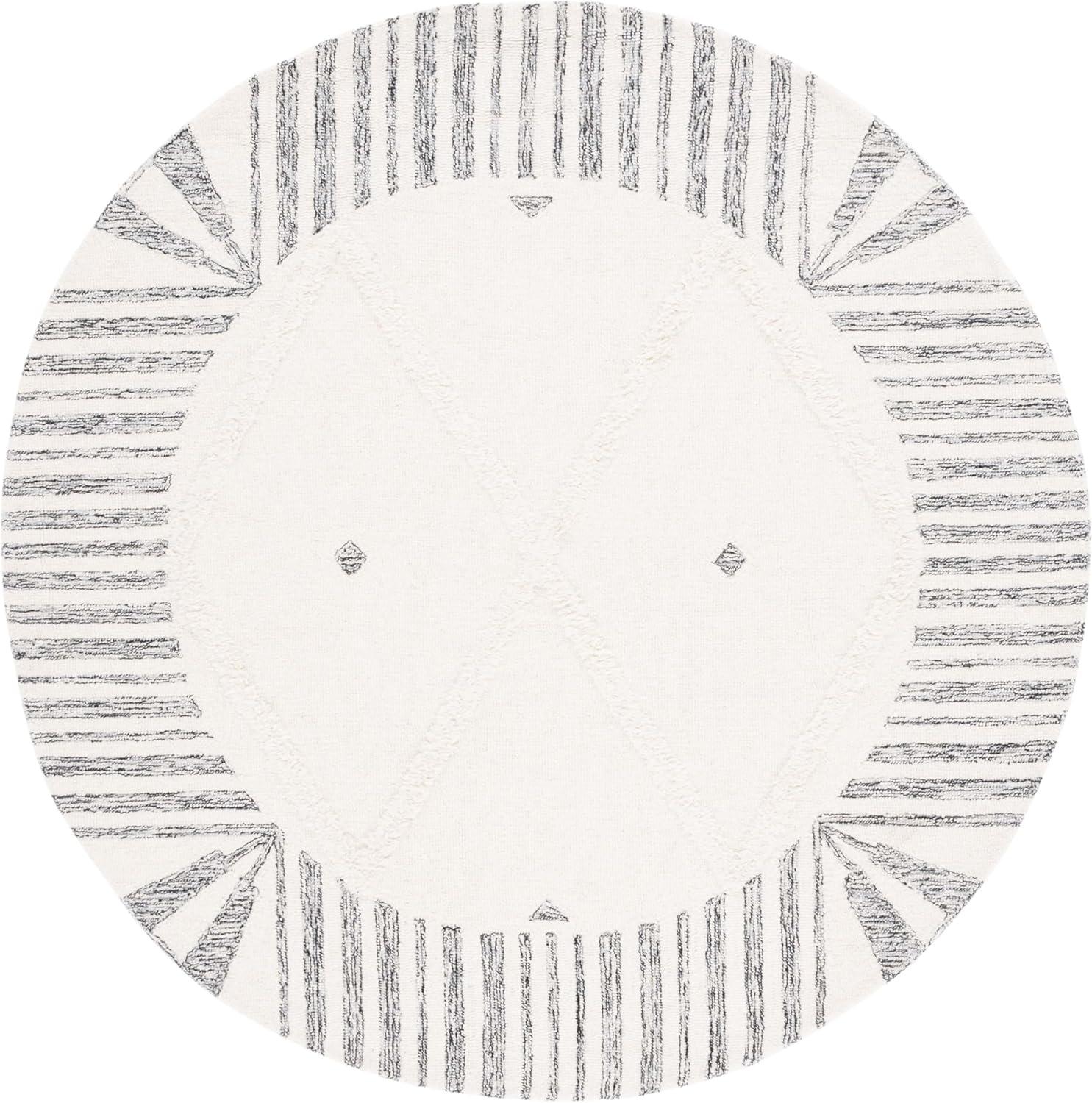 image:imageSAFAVIEH Area Rug 8x10 Casablanca Collection Large Ivory amp Black Handmade Wool Moroccan Boho Trellis Design Ideal for Living Room Bedroom Dining Space CSB987AIvoryBlack