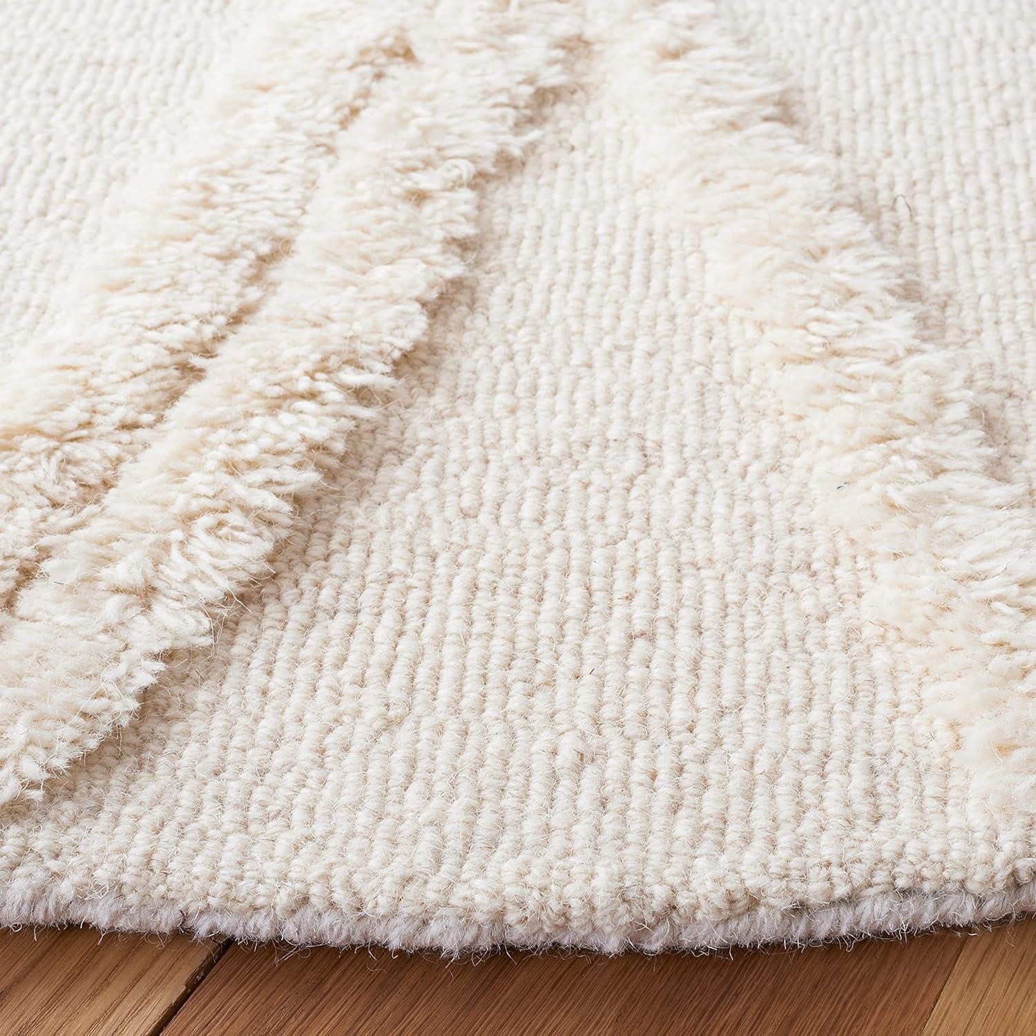 image:imageSAFAVIEH Area Rug 8x10 Casablanca Collection Large Ivory amp Brown Handmade Wool Moroccan Design Ideal for Living Room Bedroom Dining Space CSB975AIvoryBrown