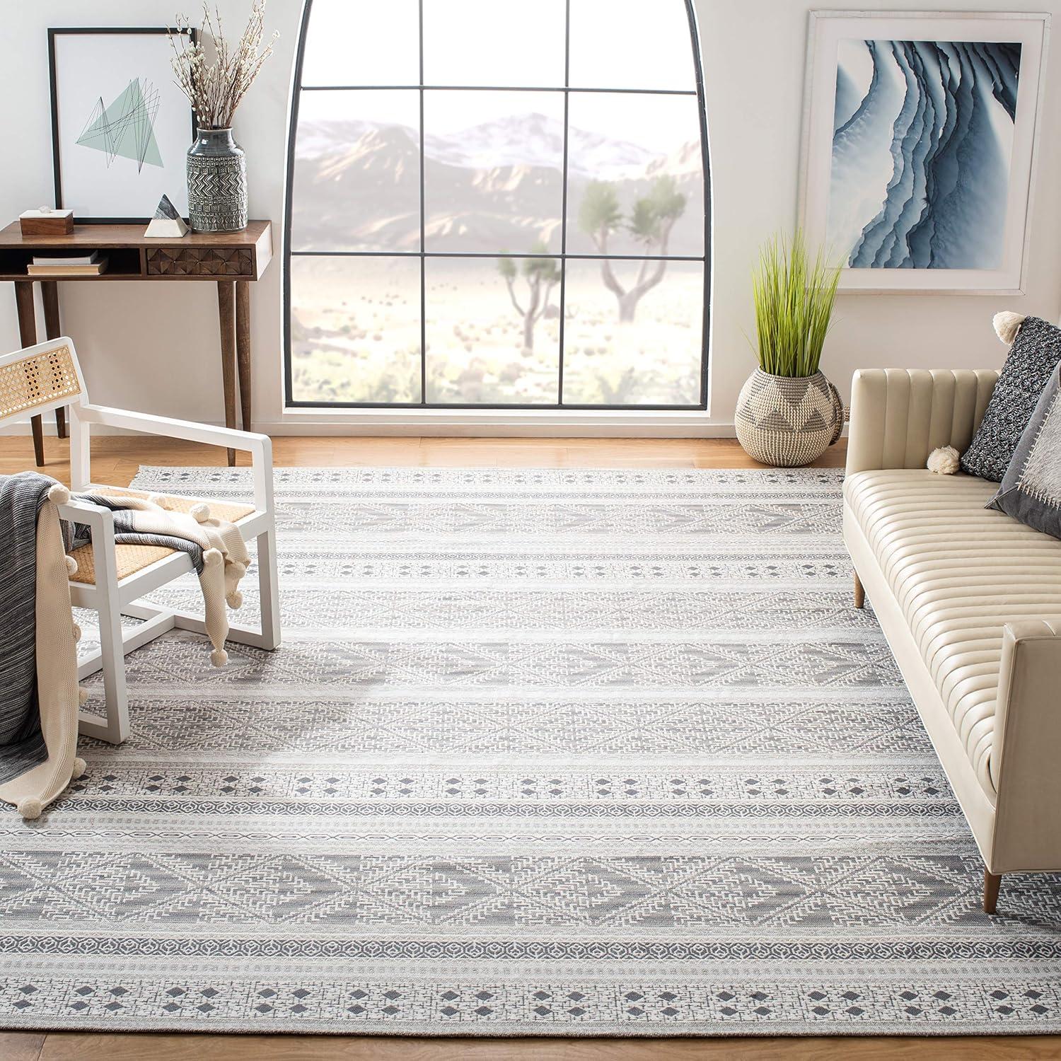 image:imageSAFAVIEH Area Rug 8x10 Classic Vintage Collection Large Grey Handmade Moroccan Boho Design Ideal for Living Room Bedroom Office Dining Space CLV717FGrey