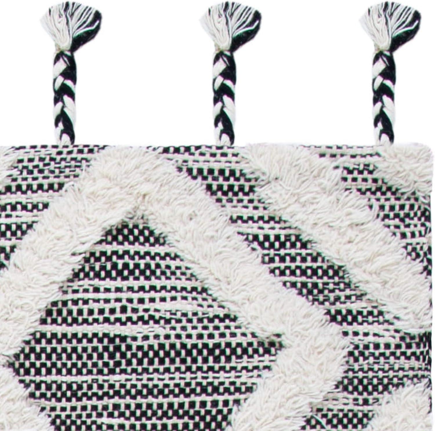 image:imageSAFAVIEH Area Rug 8x10 Kenya Collection Large Black amp Ivory Handmade Wool Moroccan Tassel Design Ideal for Living Room Bedroom Dining Space KNY331ZBlackIvory