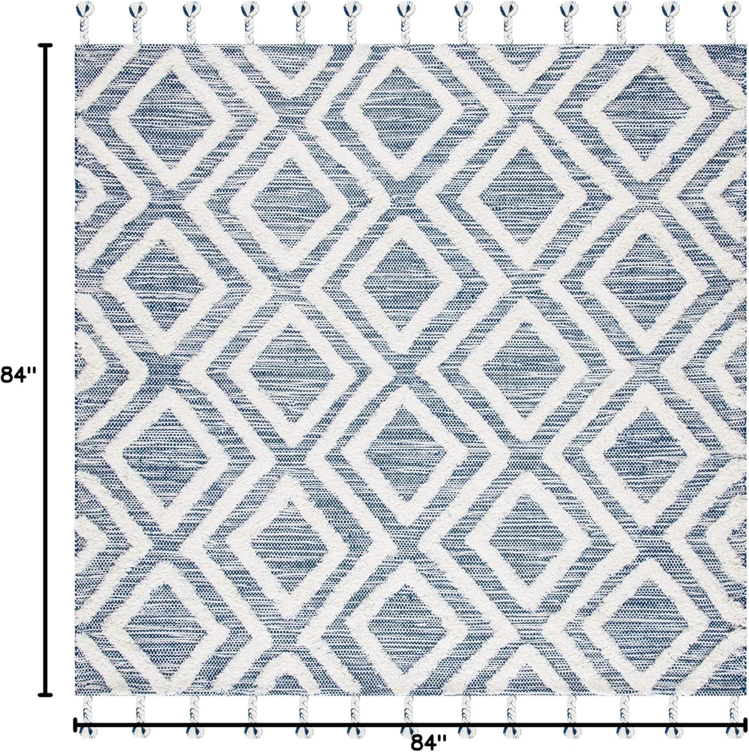 image:imageSAFAVIEH Area Rug 8x10 Kenya Collection Large Black amp Ivory Handmade Wool Moroccan Tassel Design Ideal for Living Room Bedroom Dining Space KNY331ZNavyIvory