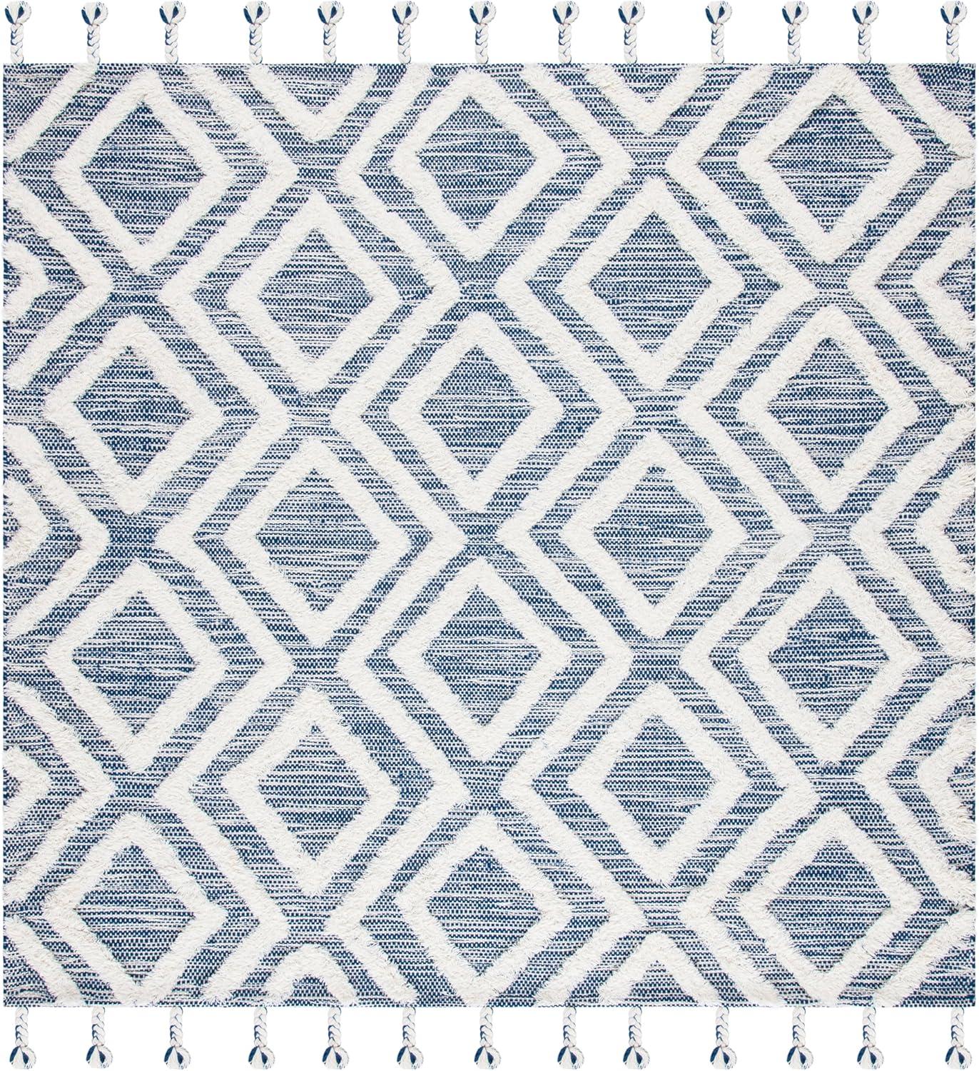 image:imageSAFAVIEH Area Rug 8x10 Kenya Collection Large Black amp Ivory Handmade Wool Moroccan Tassel Design Ideal for Living Room Bedroom Dining Space KNY331ZNavyIvory