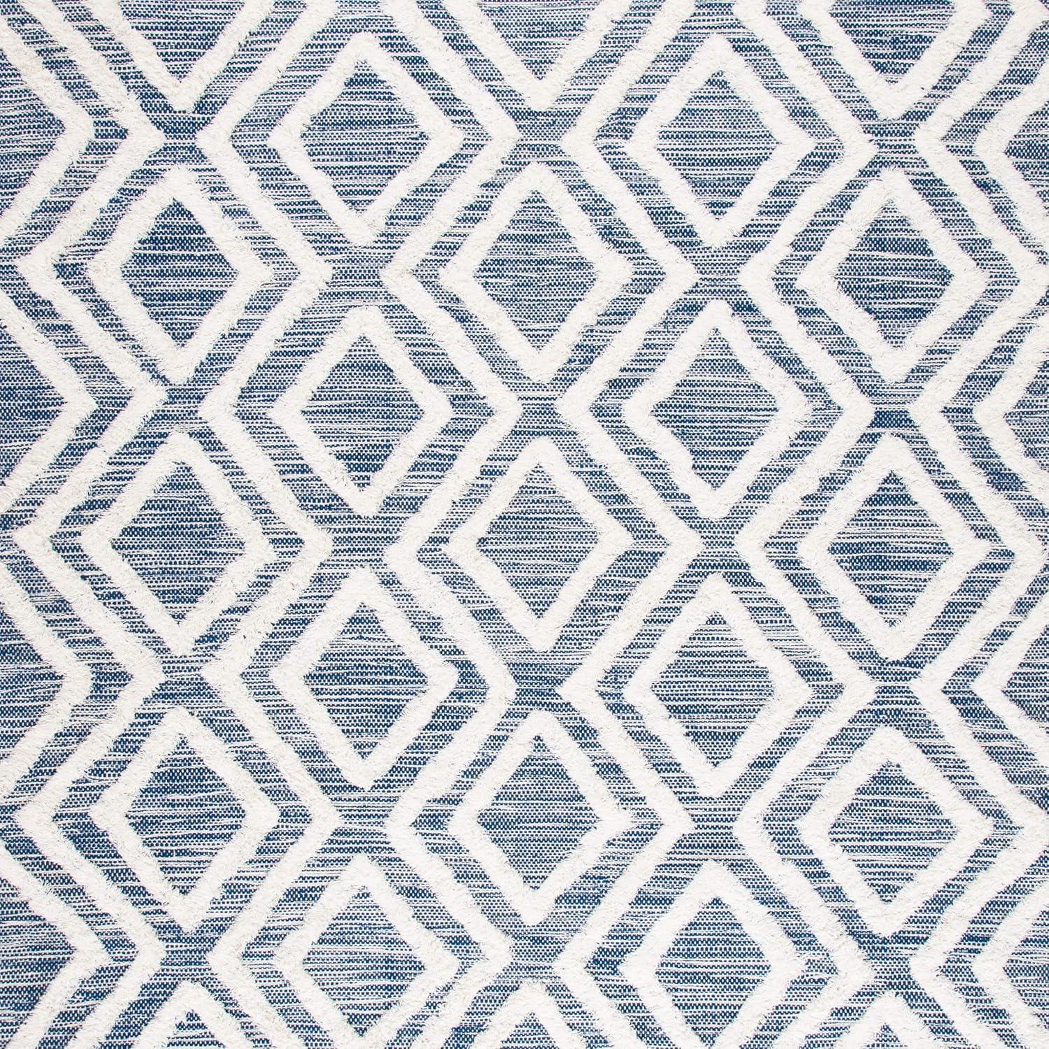 image:imageSAFAVIEH Area Rug 8x10 Kenya Collection Large Black amp Ivory Handmade Wool Moroccan Tassel Design Ideal for Living Room Bedroom Dining Space KNY331ZNavyIvory