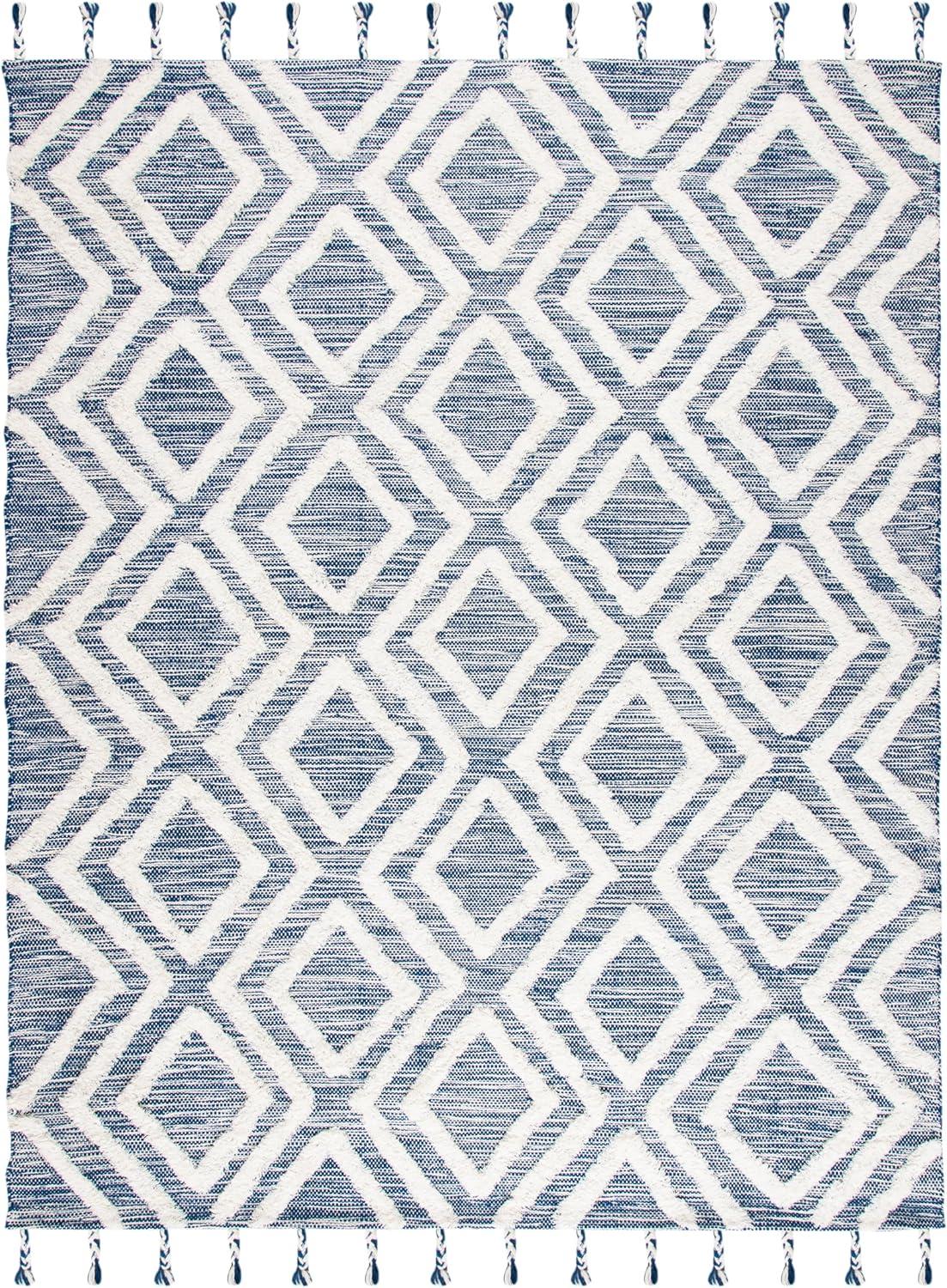 image:imageSAFAVIEH Area Rug 8x10 Kenya Collection Large Black amp Ivory Handmade Wool Moroccan Tassel Design Ideal for Living Room Bedroom Dining Space KNY331ZNavyIvory
